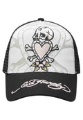 GORRA ED HARDY DEATH BEFORE TWILL FRONT MESH TRUCKER NEGRA