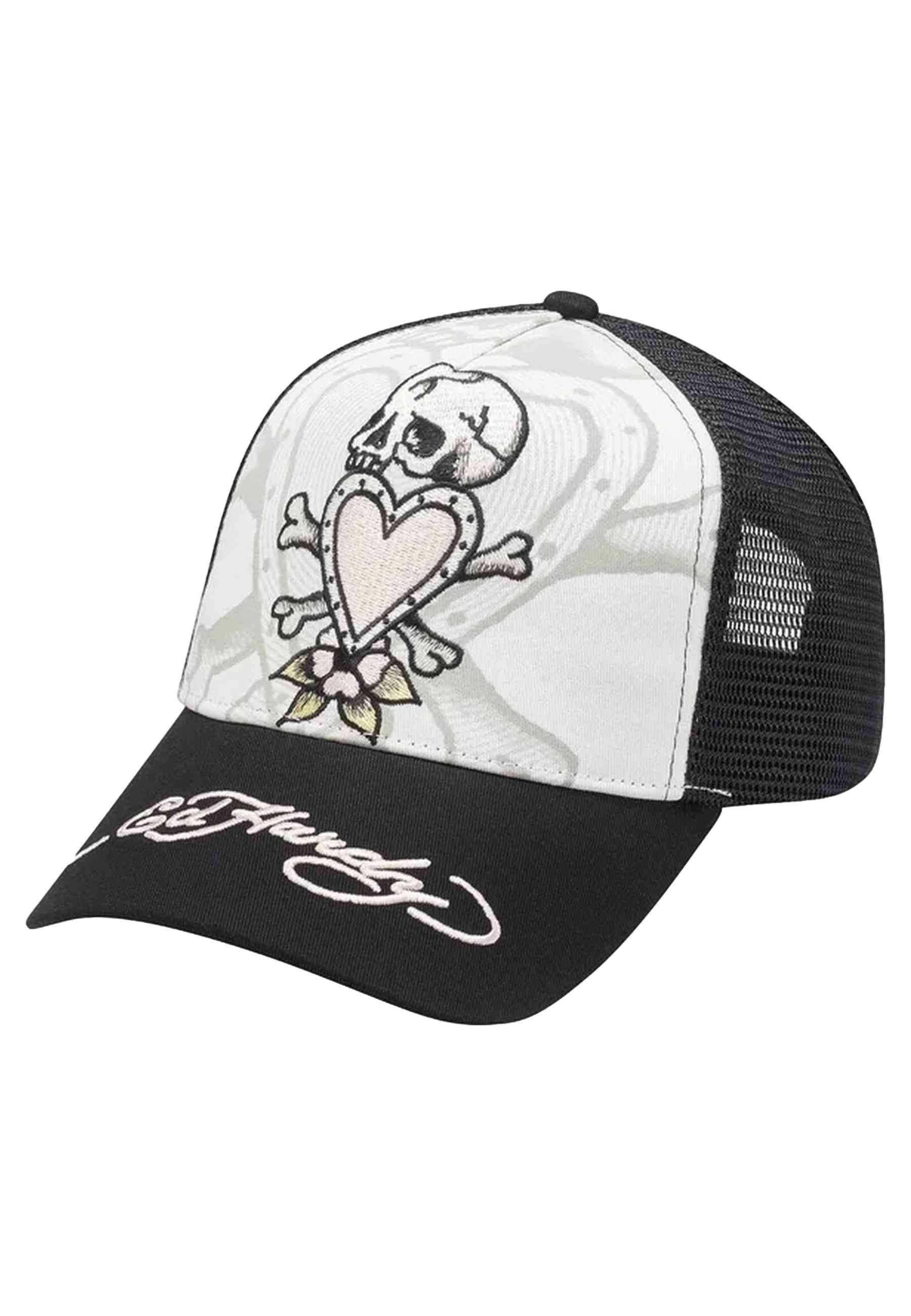 GORRA ED HARDY NEGRA DEATH BEFORE TWILL FRONT MESH TRUCKER CAP