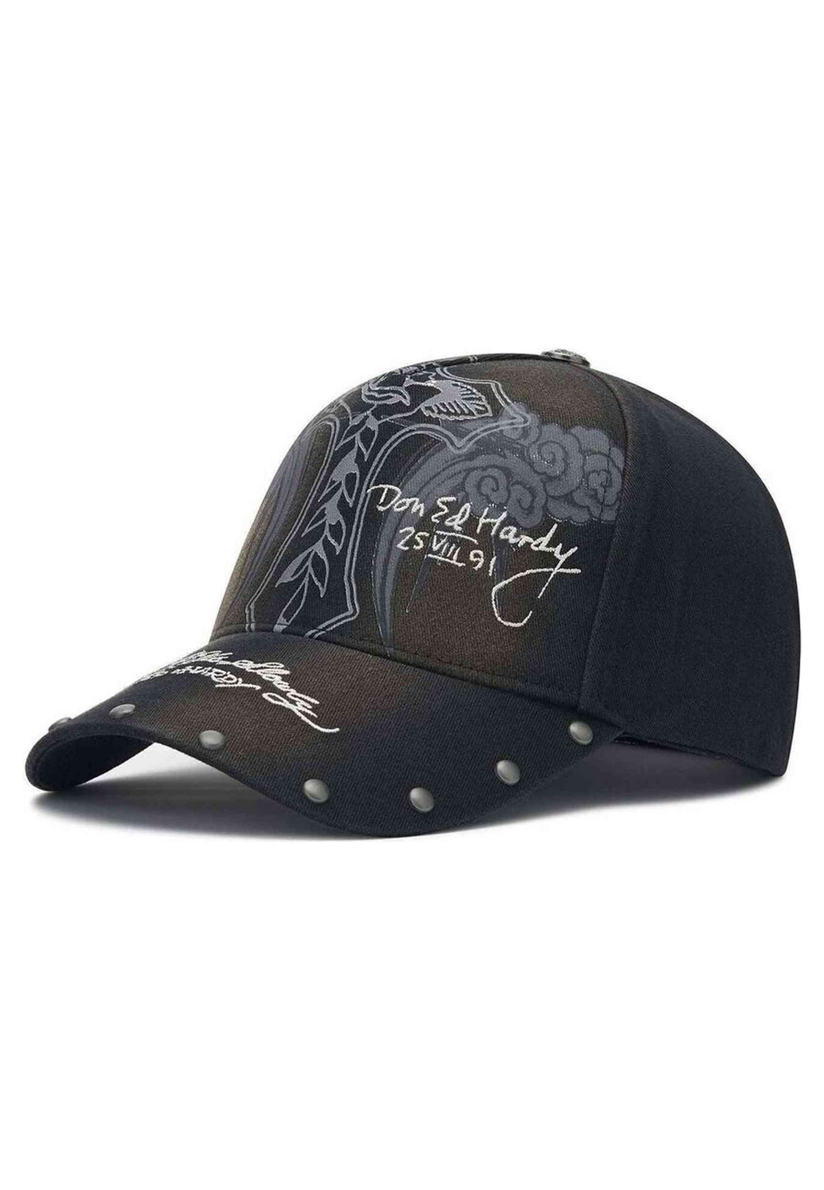 GORRA ED HARDY NEGRA STORMING ROSE 5 PANEL TRUCKER CAP