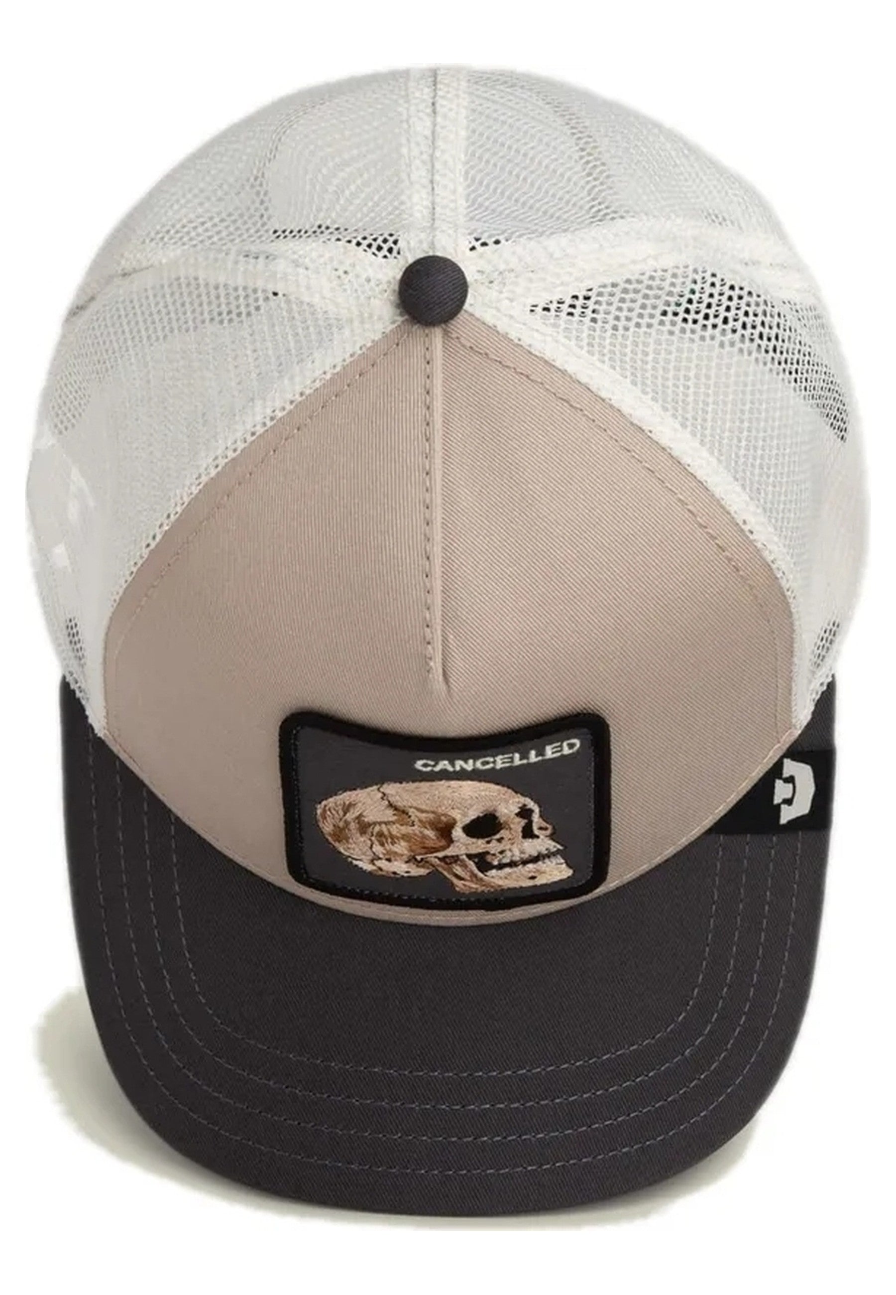 GORRA GOORIN BEIGE CALAVERA CANCELLED SKULL TRUCKER CAP