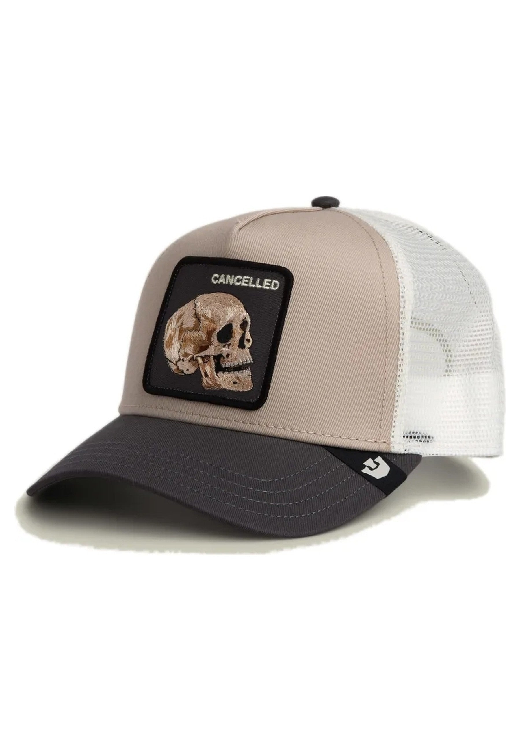 GORRA GOORIN BEIGE CALAVERA CANCELLED SKULL TRUCKER CAP