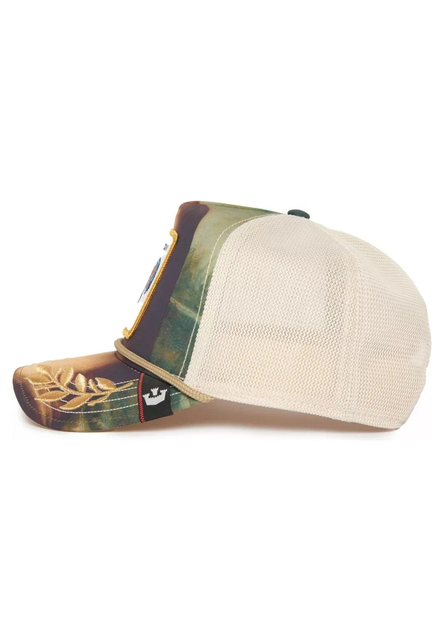 GORRA GOORIN BROS BEIGE GALLO SICUT MENTULA GIOCONDA TRUCKER CAP - AREA ZERO