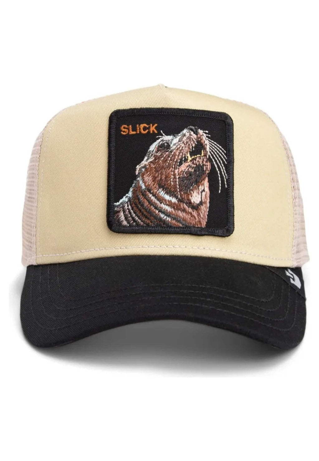 GORRA GOORIN BROS BEIGE LEON MARINO THE SLICK SEAL TRUCKER CAP - AREA ZERO