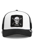 GORRA GOORIN BROS BLANCA CALAVERA DANGER SKULL AND CROSSBONES TRUCKER CAP