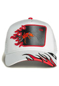 GORRA GOORIN BROS HORMIGA FIRE FLAMES TRUCKER BLANCA