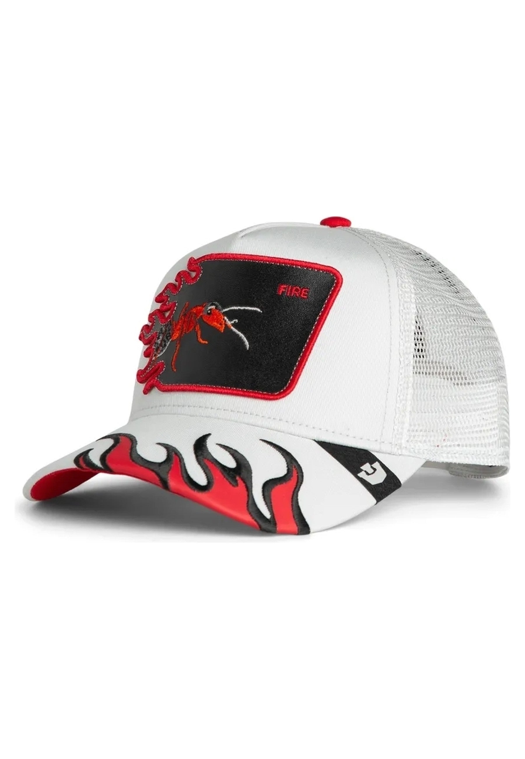 GORRA GOORIN BROS BLANCA HORMAIGA FIRE FLAMES TRUCKER CAP