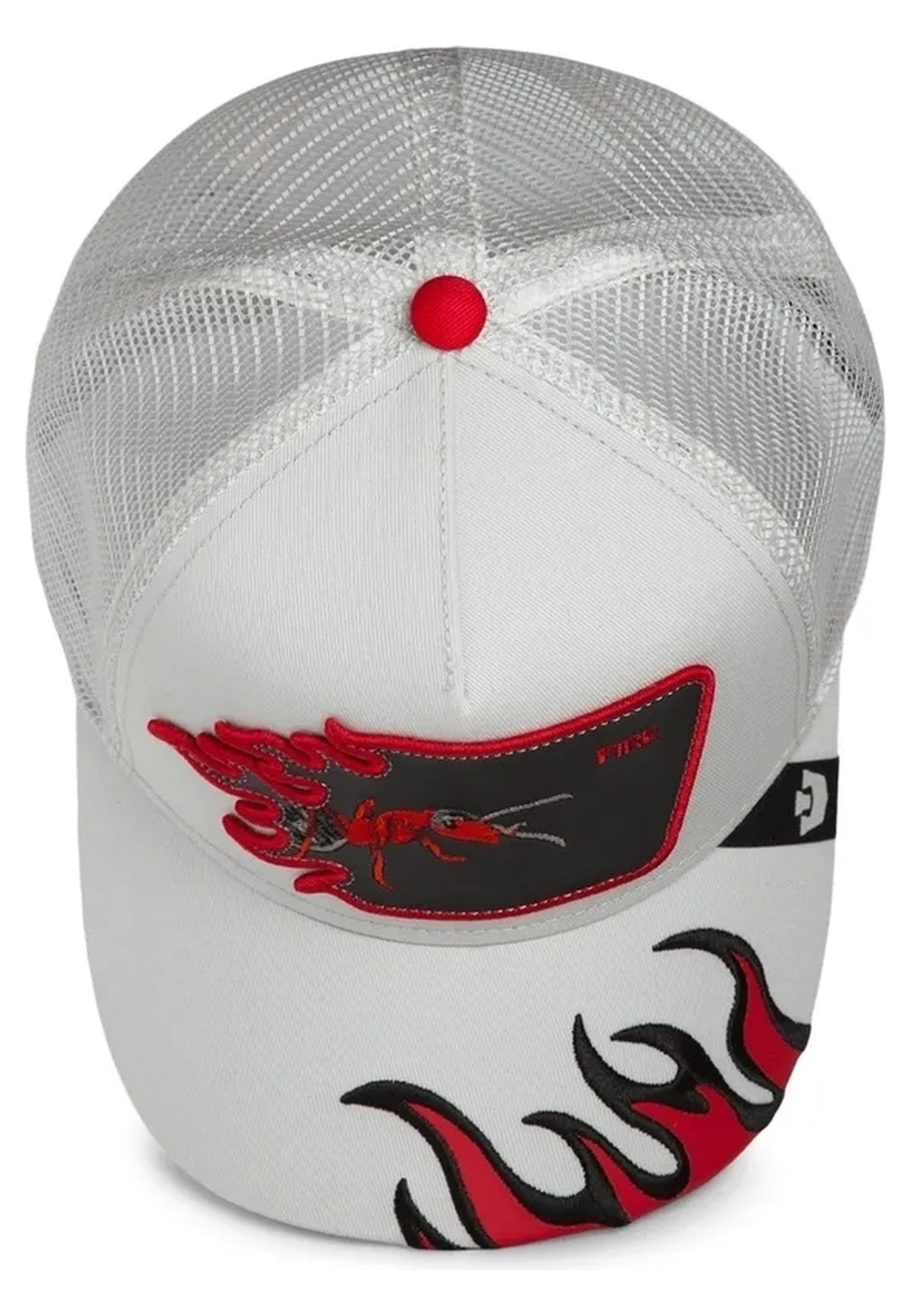 GORRA GOORIN BROS BLANCA HORMAIGA FIRE FLAMES TRUCKER CAP