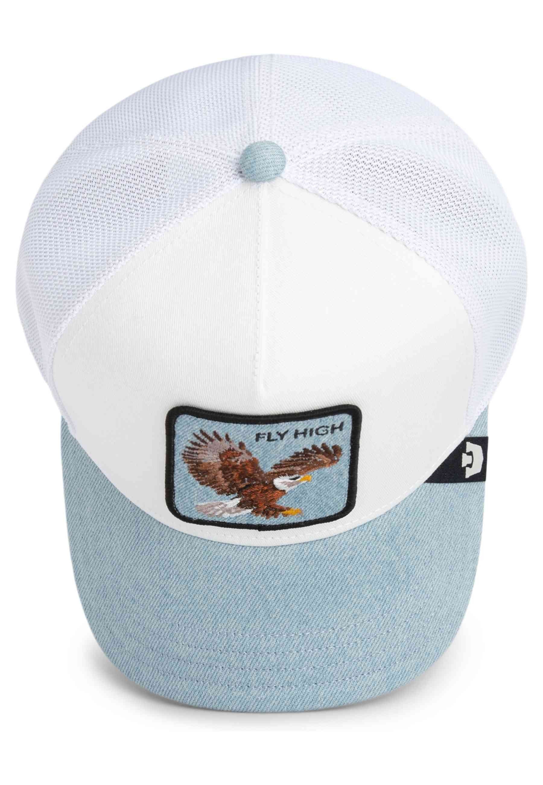 GORRA GOORIN BROS BLANCA VAQUERA AGUILA DENIM FLY HIGH TRUCKER CAP