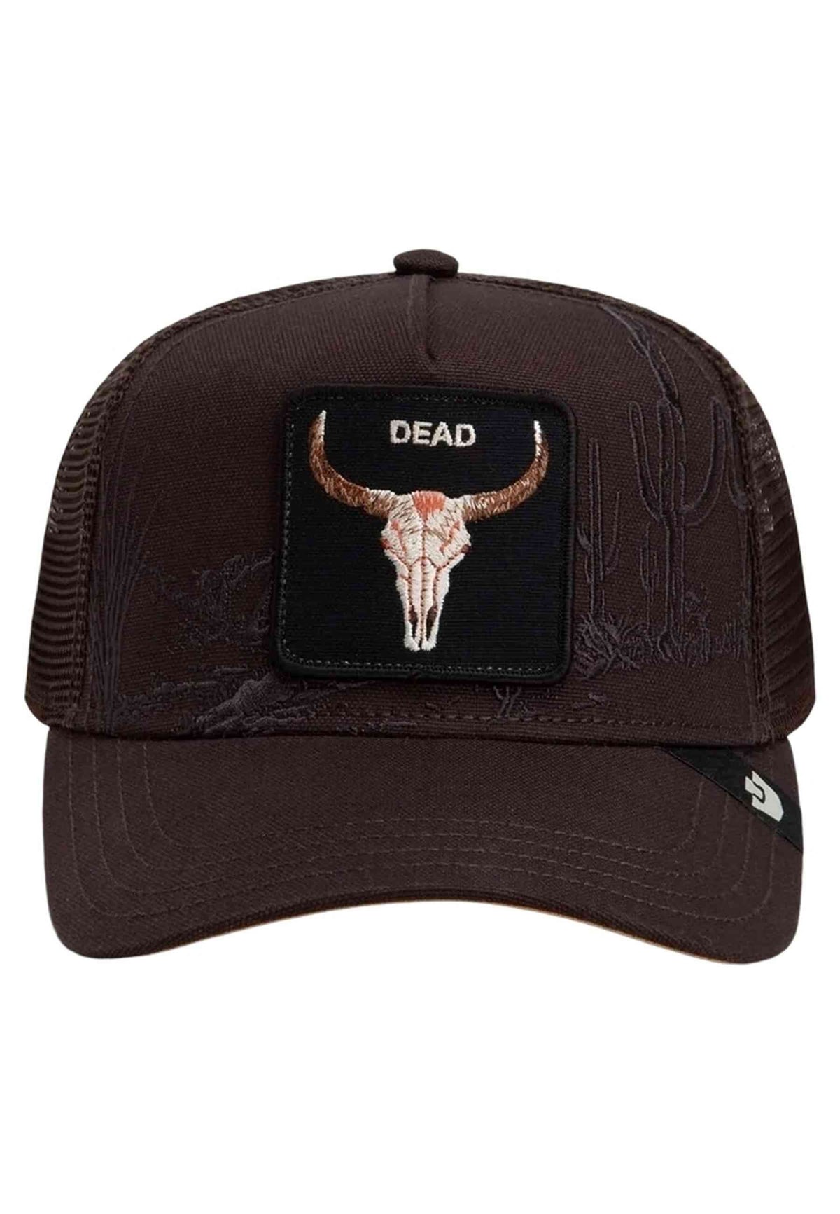 GORRA GOORIN BROS MARRON CALAVERA BADLANDS SKULL TRUCKER CAP