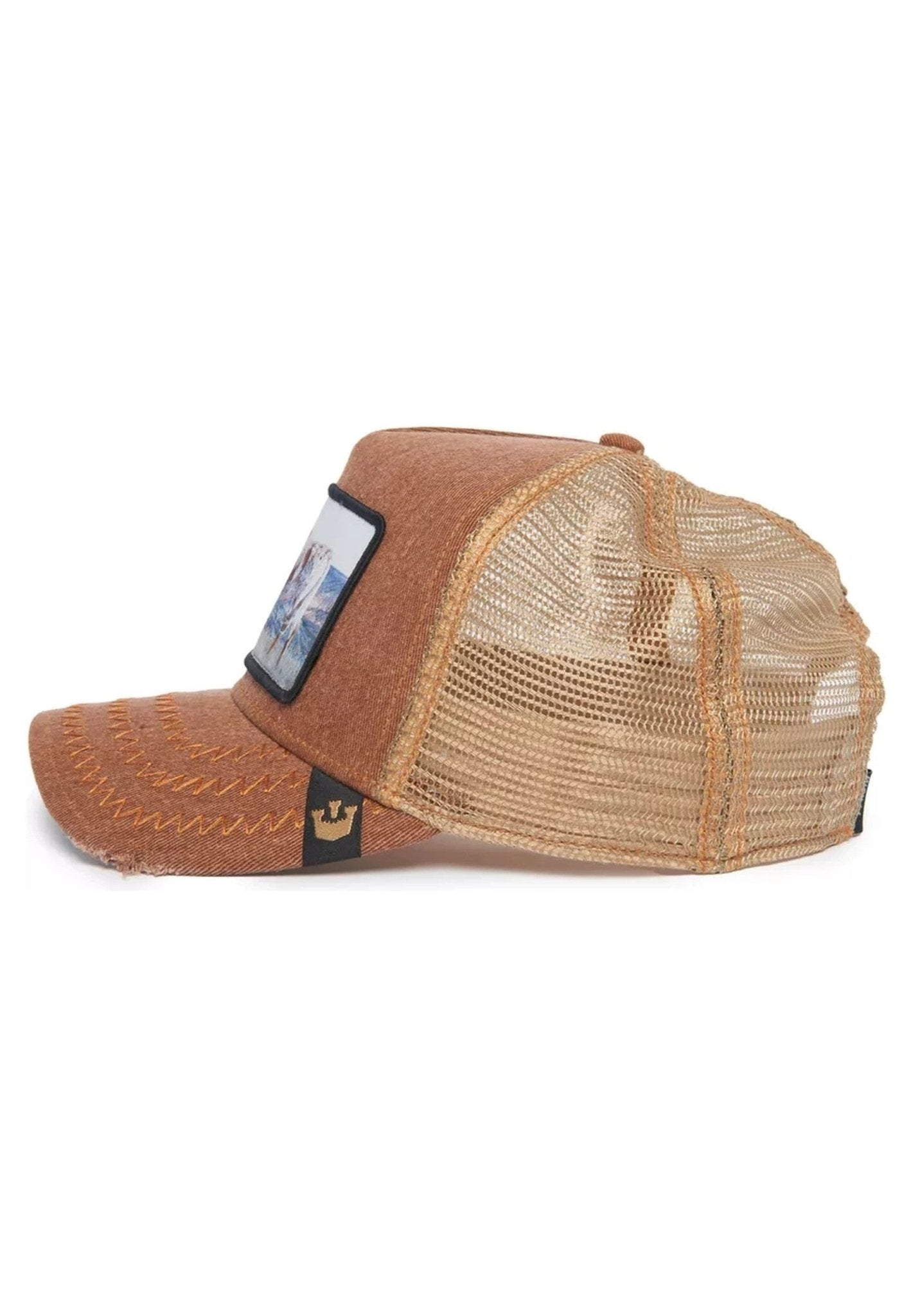 GORRA GOORIN BROS MARRON VACA MODEL NO HO2NY TRUCKER CAP - AREA ZERO
