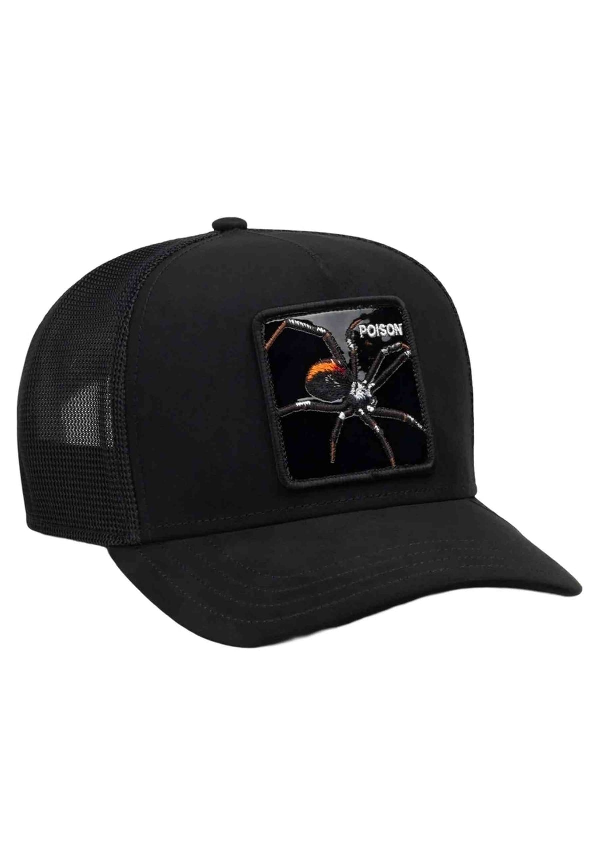 GORRA GOORIN BROS NEGRA ARAÑA SUEDE BLACK OUT SPIDER TRUCKER CAP