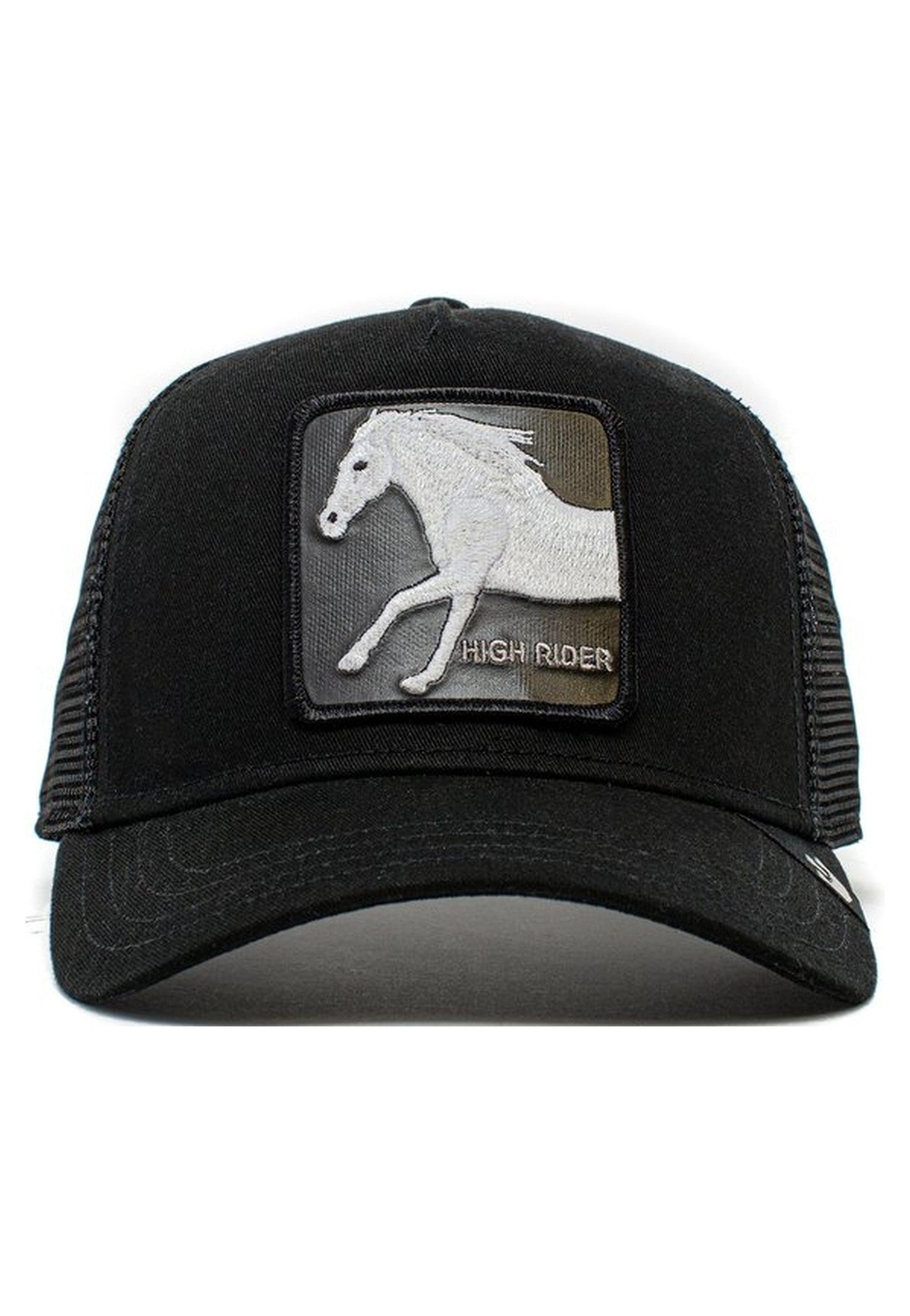 GORRA GOORIN BROS NEGRA CABALLO BLANCO HIGH RIDER