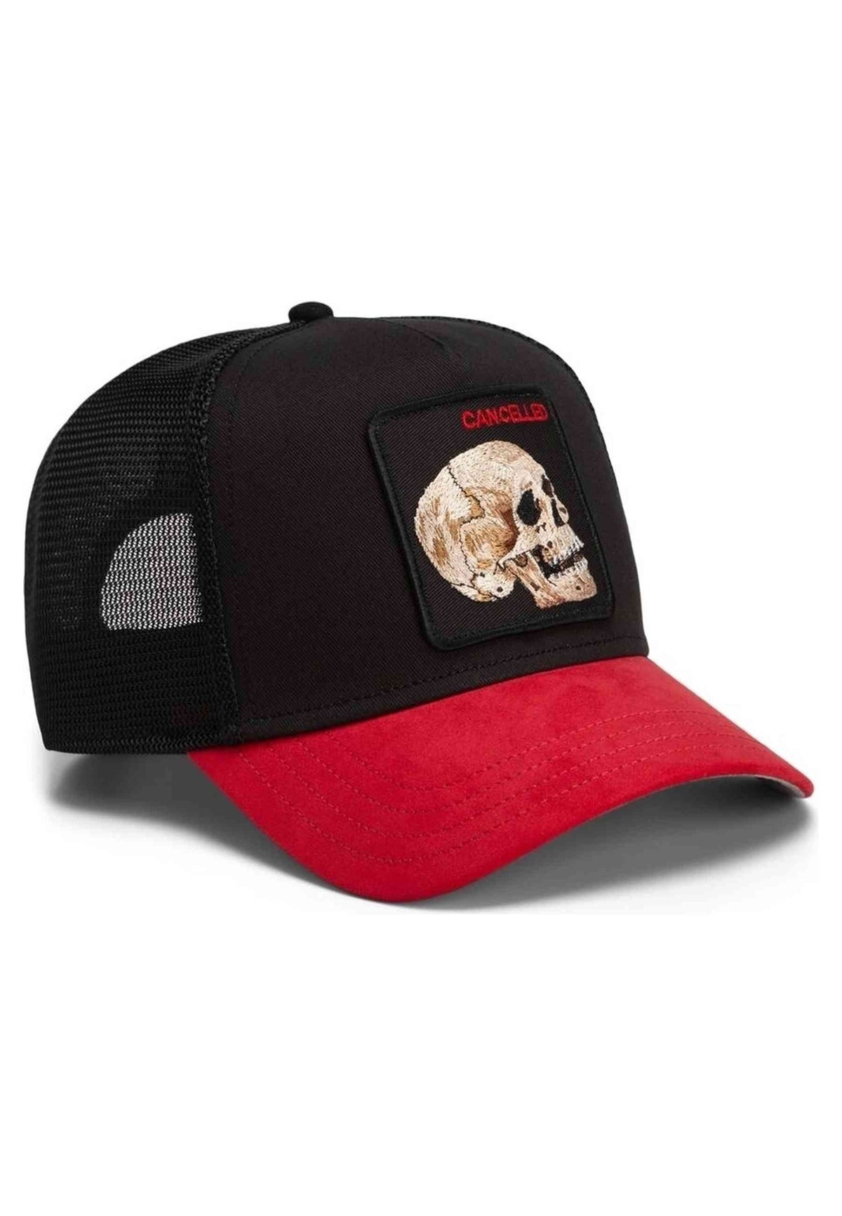 GORRA GOORIN BROS NEGRA CALAVERA CANCELLED SUEDE SKULL TRUCKER CAP