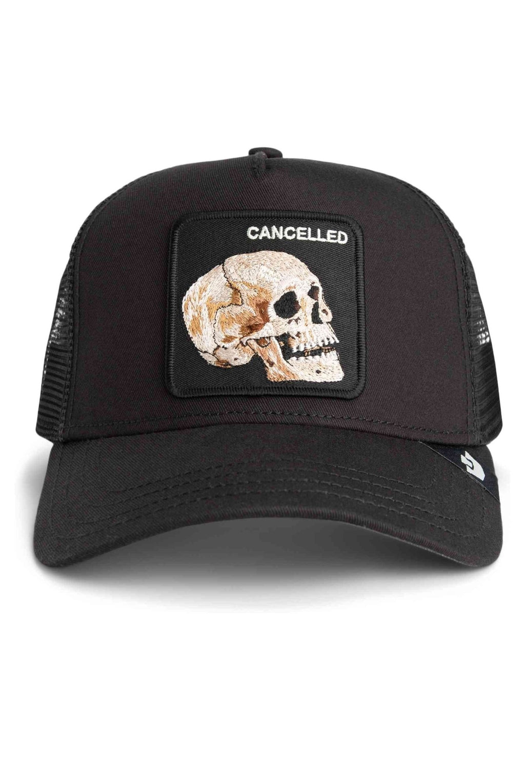 GORRA GOORIN BROS NEGRA CALAVERA THE CANCELLED SKULL TRUCKER CAP - AREA ZERO