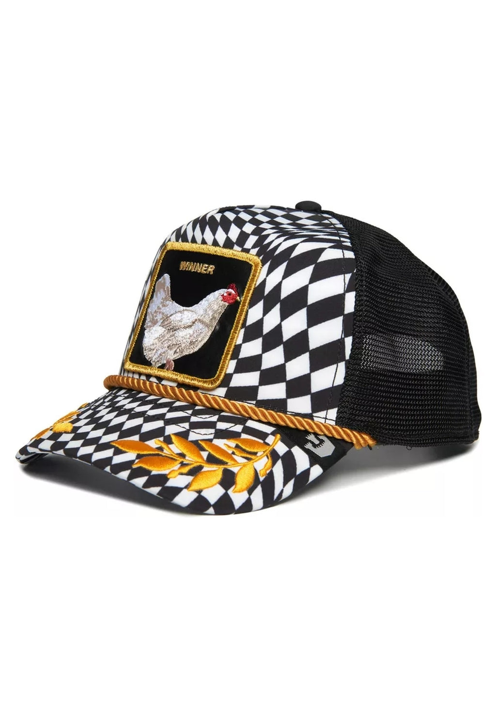 GORRA GOORIN BROS NEGRA GALLINA CHECKERED WWCD TRUCKER CAP