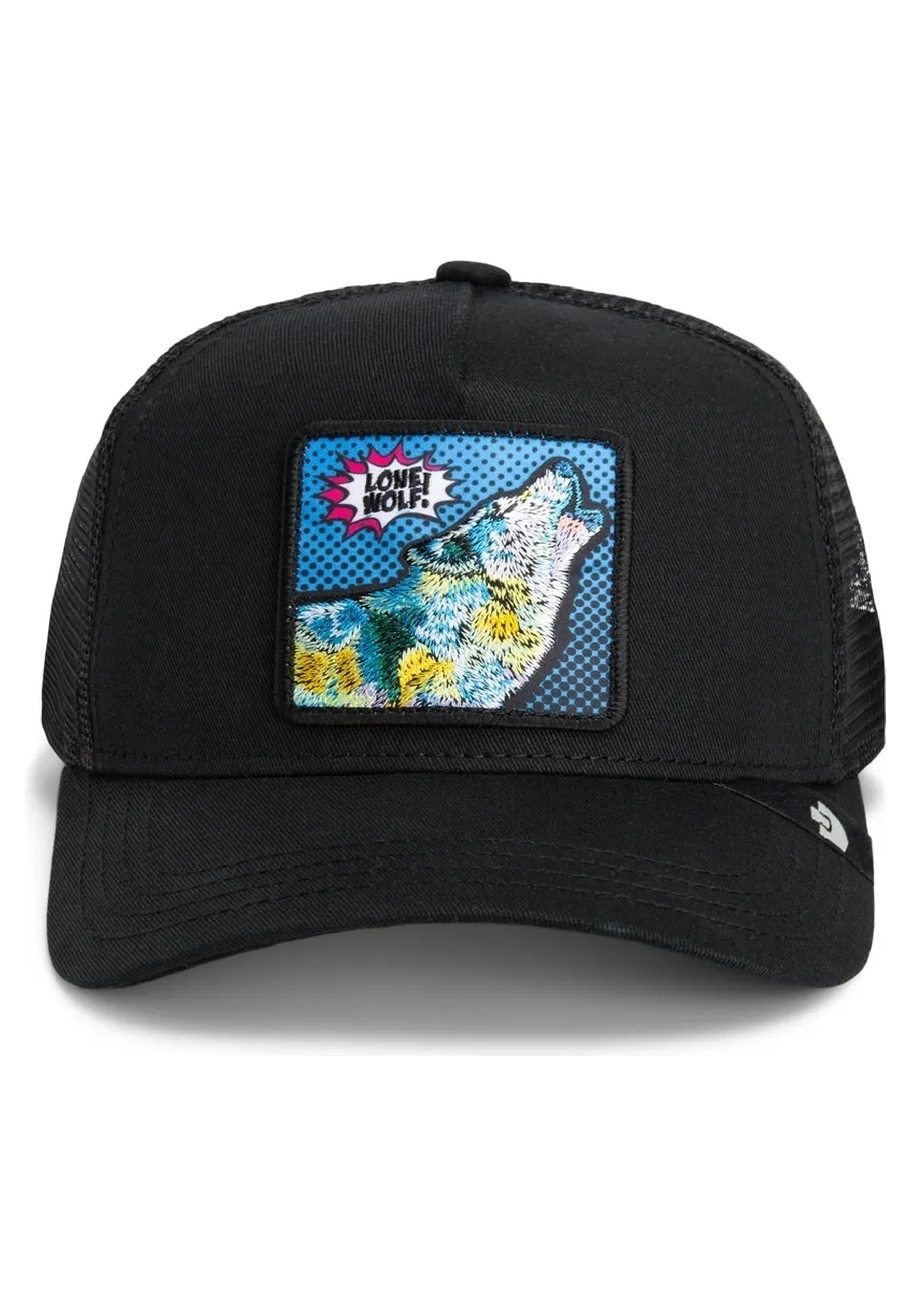 GORRA GOORIN BROS NEGRA LOBO LONE WOLF POP ART TRUCKER CAP