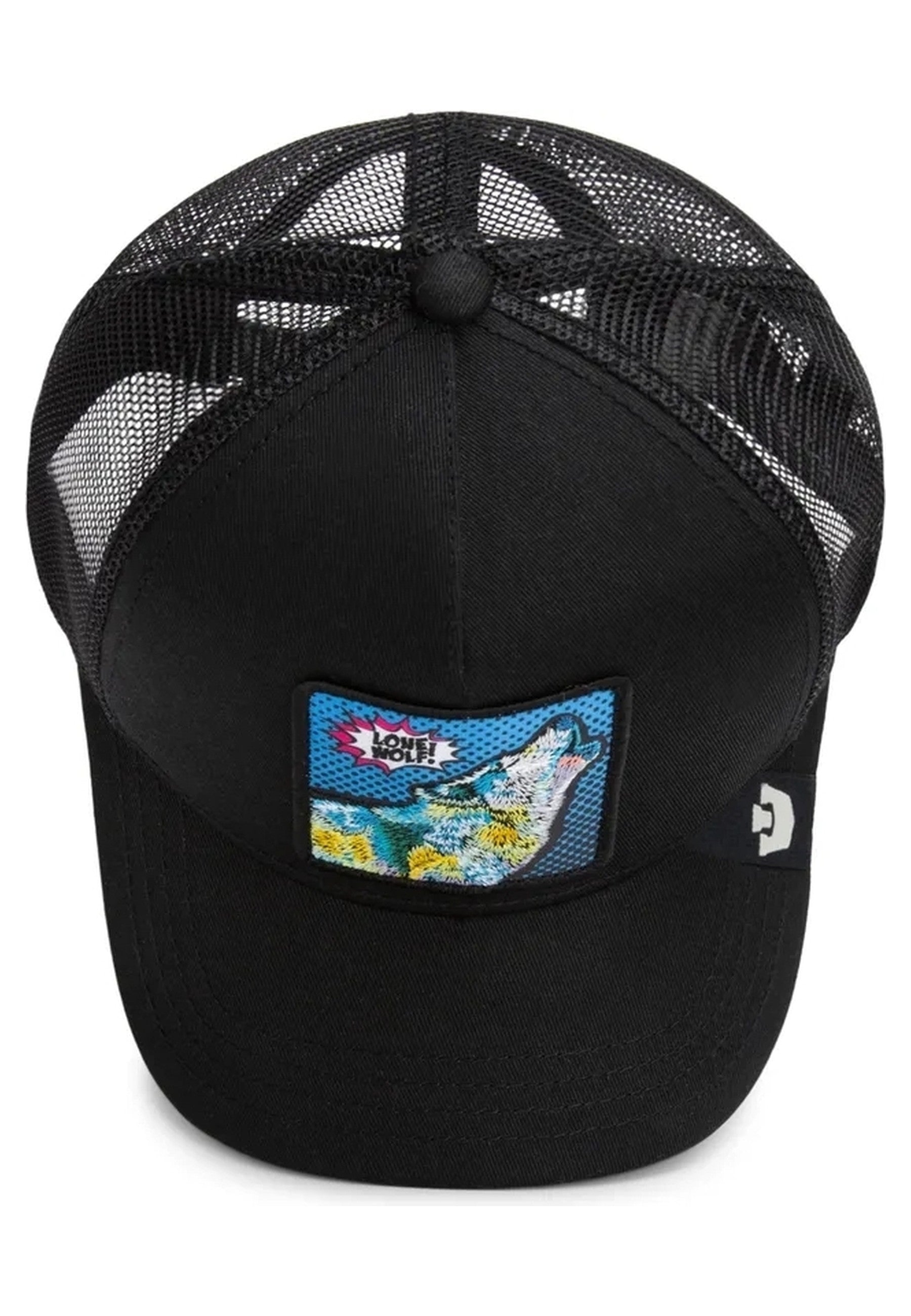 GORRA GOORIN BROS NEGRA LOBO LONE WOLF POP ART TRUCKER CAP