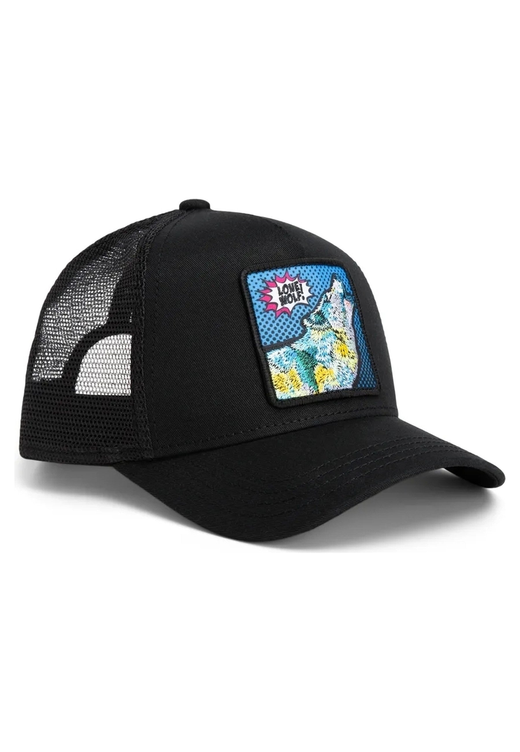 GORRA GOORIN BROS NEGRA LOBO LONE WOLF POP ART TRUCKER CAP