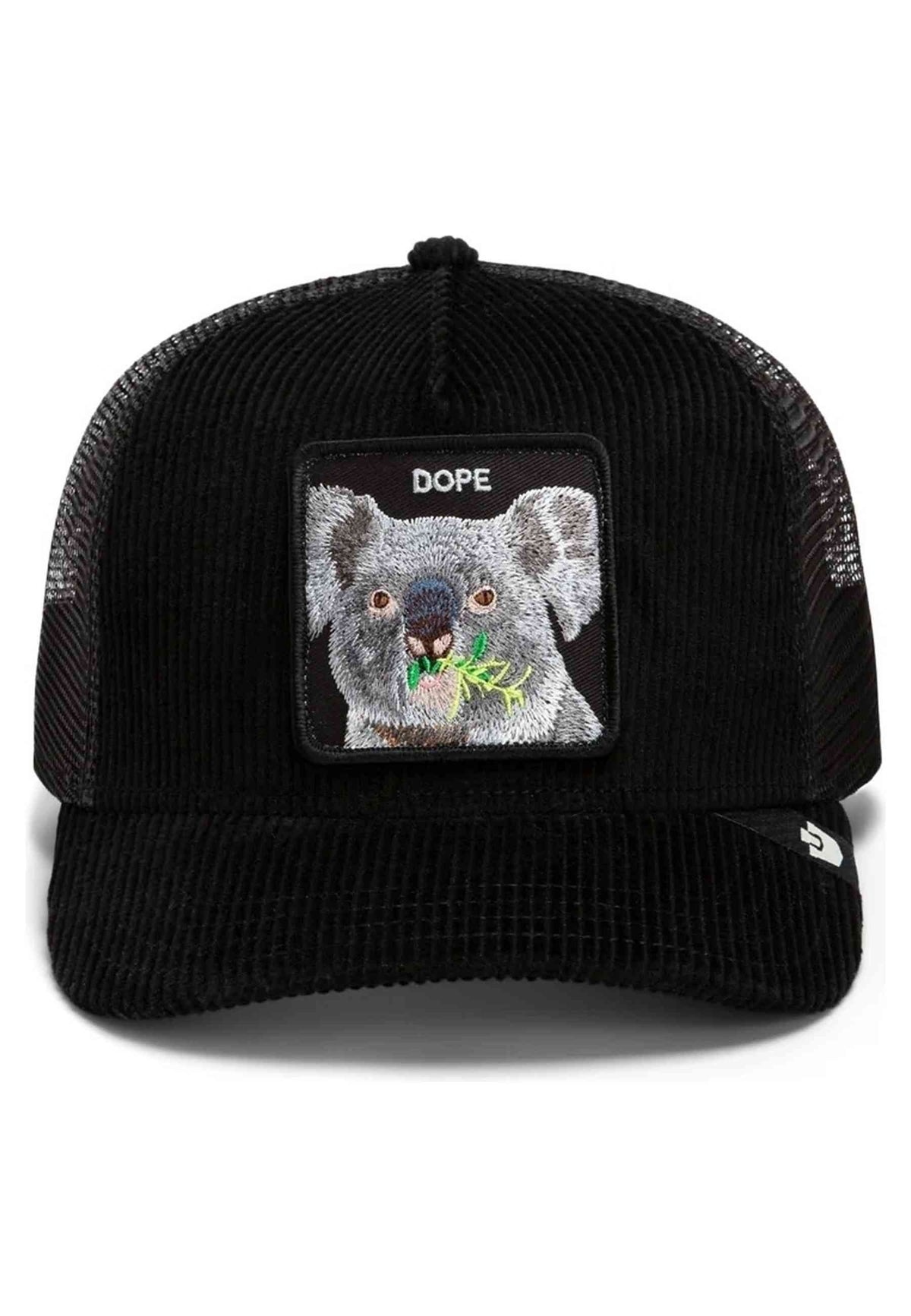 GORRA GOORIN BROS NEGRA PANA KOALA CORDUROY DOPE TRUCKER CAP
