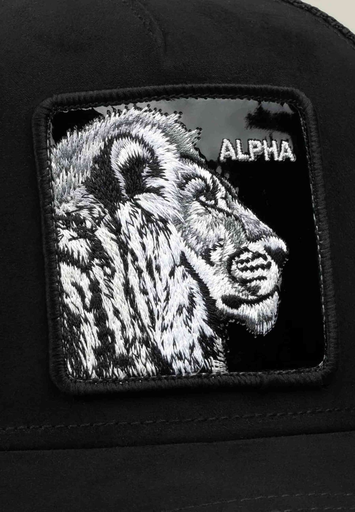 GORRA GOORIN BROS NEGRA SUEDE BLACK OUT LION TRUCKER CAP