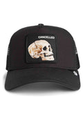 GORRA GOORIN BROS NEGRA SUEDE CANCELLED SKULL TRUCKER CAP