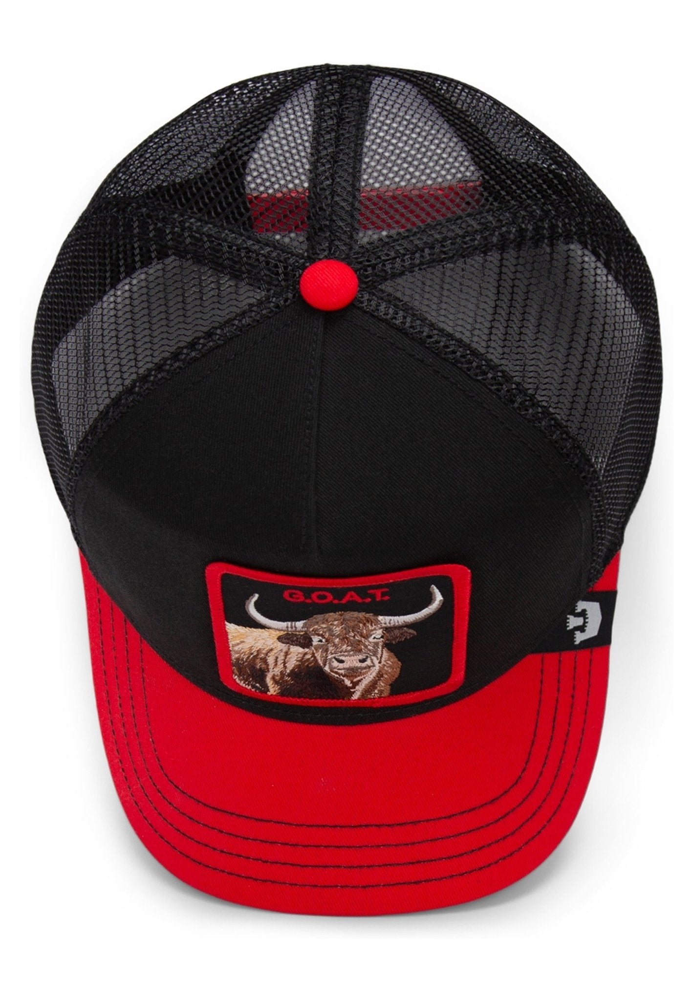 GORRA GOORIN BROS NEGRA/ROJA CABRA THE GOAT STEER TRUCKER CAP - AREA ZERO