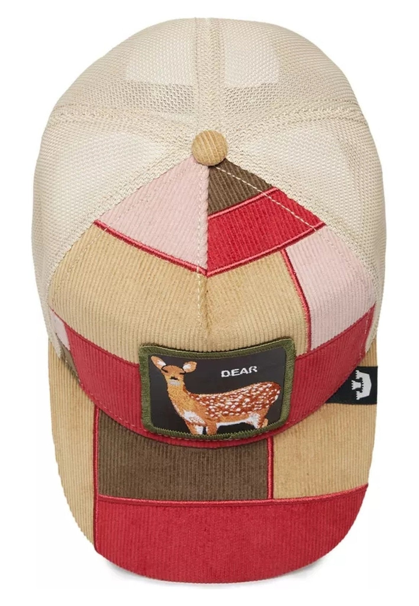 GORRA GOORIN BROS ROJA CERVATILLO PATCHWORK LETTER OPENER TRUCKER CAP - AREA ZERO