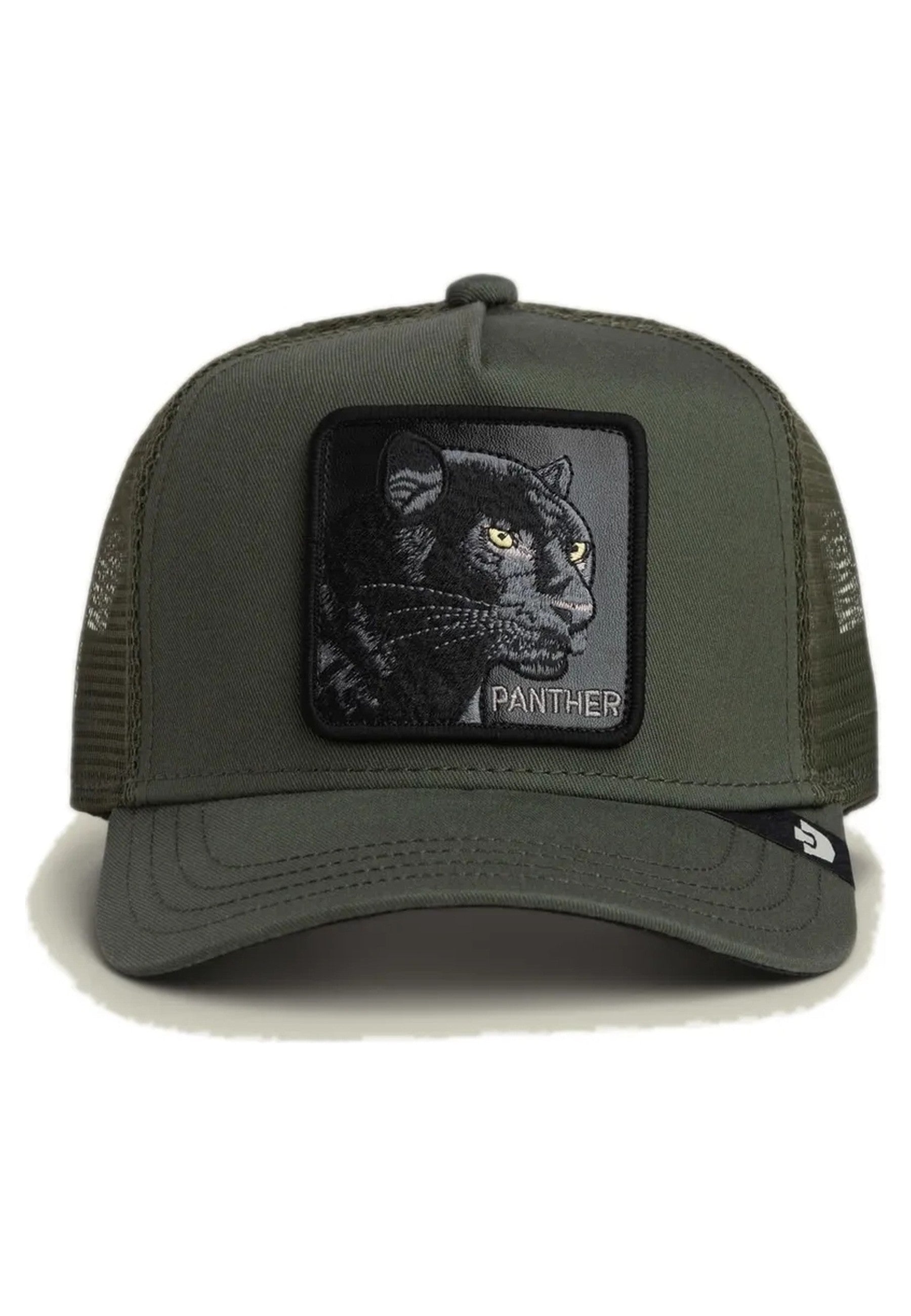 GORRA GOORIN BROS VERDE PANTERA BORDADA FRENTE VISERA CURVA
