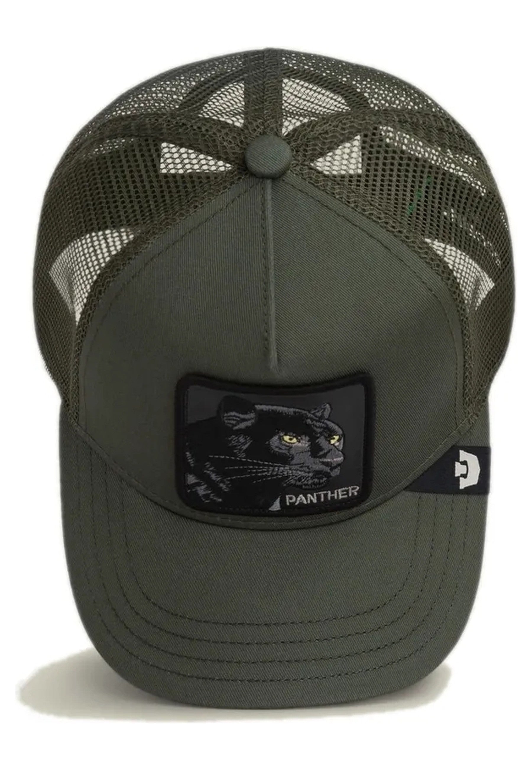 GORRA GOORIN BROS VERDE PANTERA BORDADA FRENTE VISERA CURVA