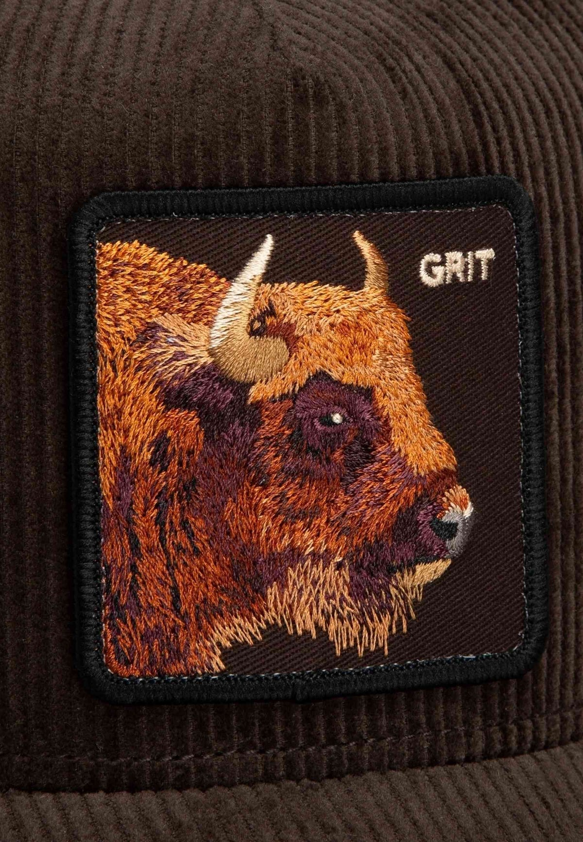 GORRA GOORIN BROS MARRON PANA BISONTE CORDUROY GRIT TRUCKER CAP