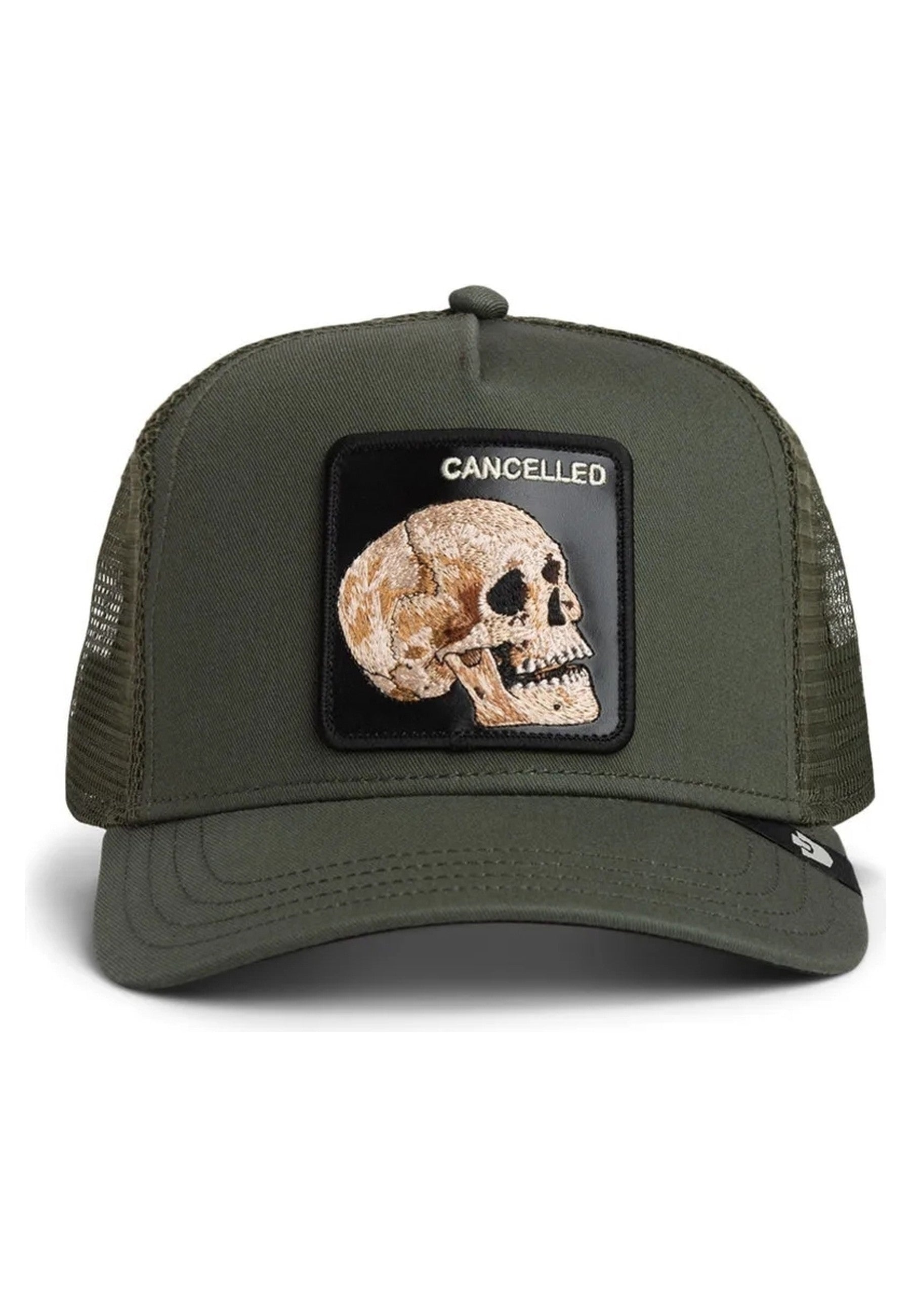 GORRA GOORIN VERDE CALAVERA CANCELLED SKULL TRUCKER CAP