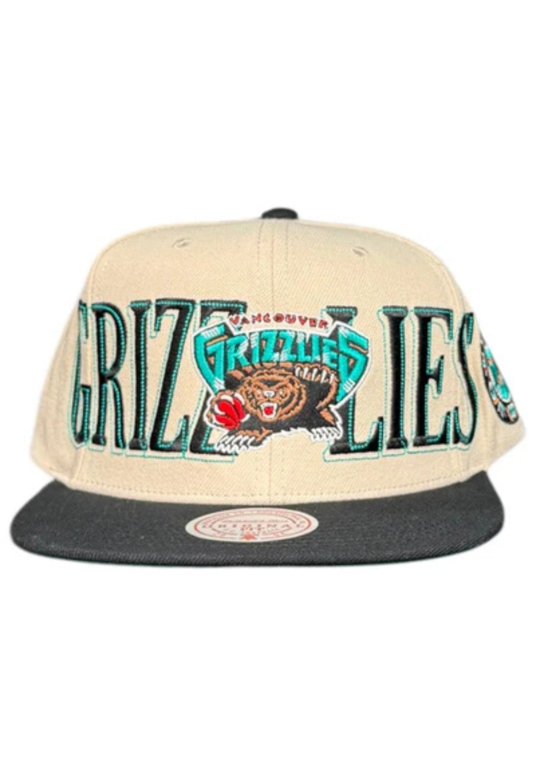 GORRA MITCHELL & NESS BEIGE VANCOUVER GRIZZLIES ACROSS THE BOARD SNAPBACK VNTG