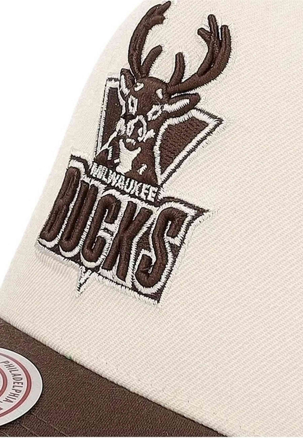 GORRA MITCHELL & NESS CRUDA MILWAUKEE BUCKS BROWN & CREAM PRO SNAPBACK