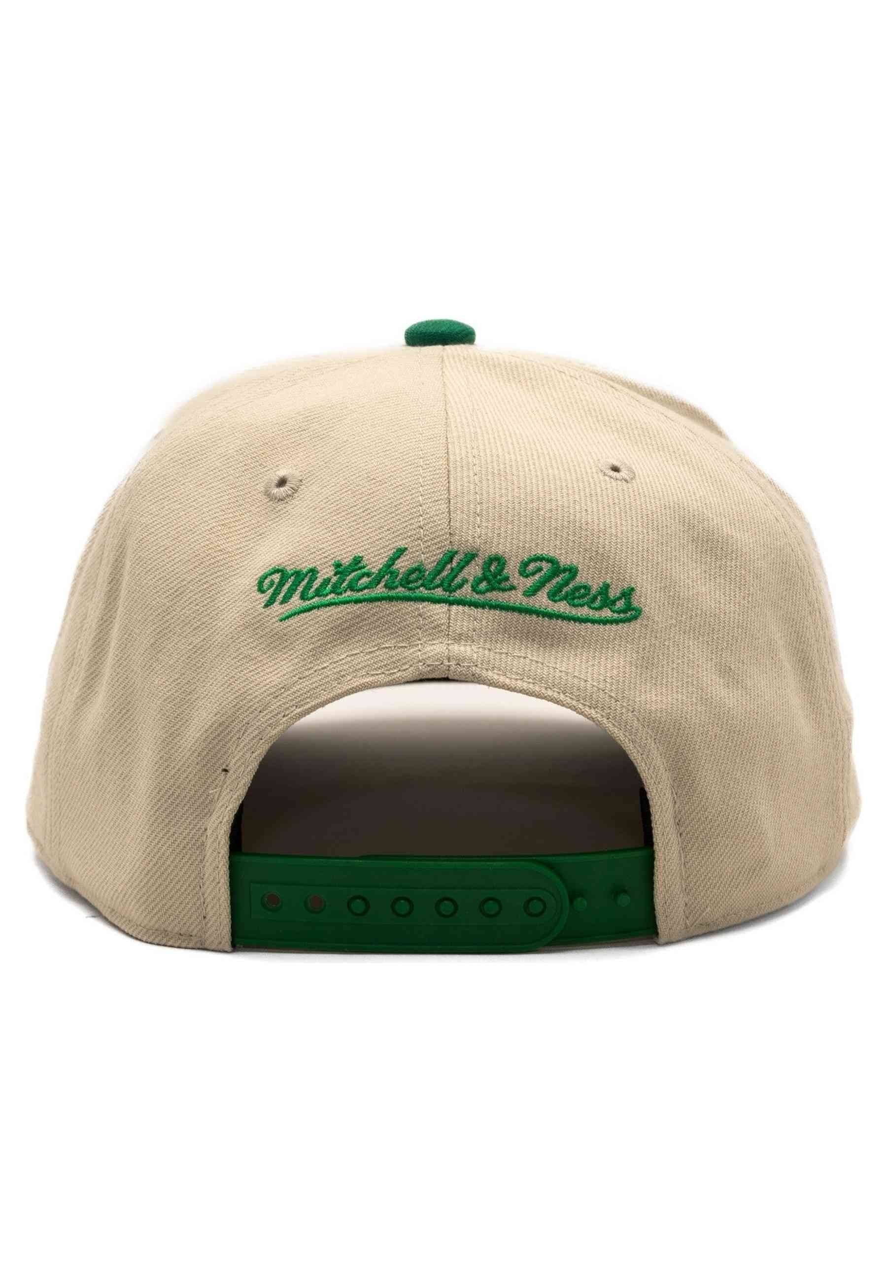 GORRA MITCHELL & NESS OFF WHITE CELTICS TILTED PRO SNAPBACK