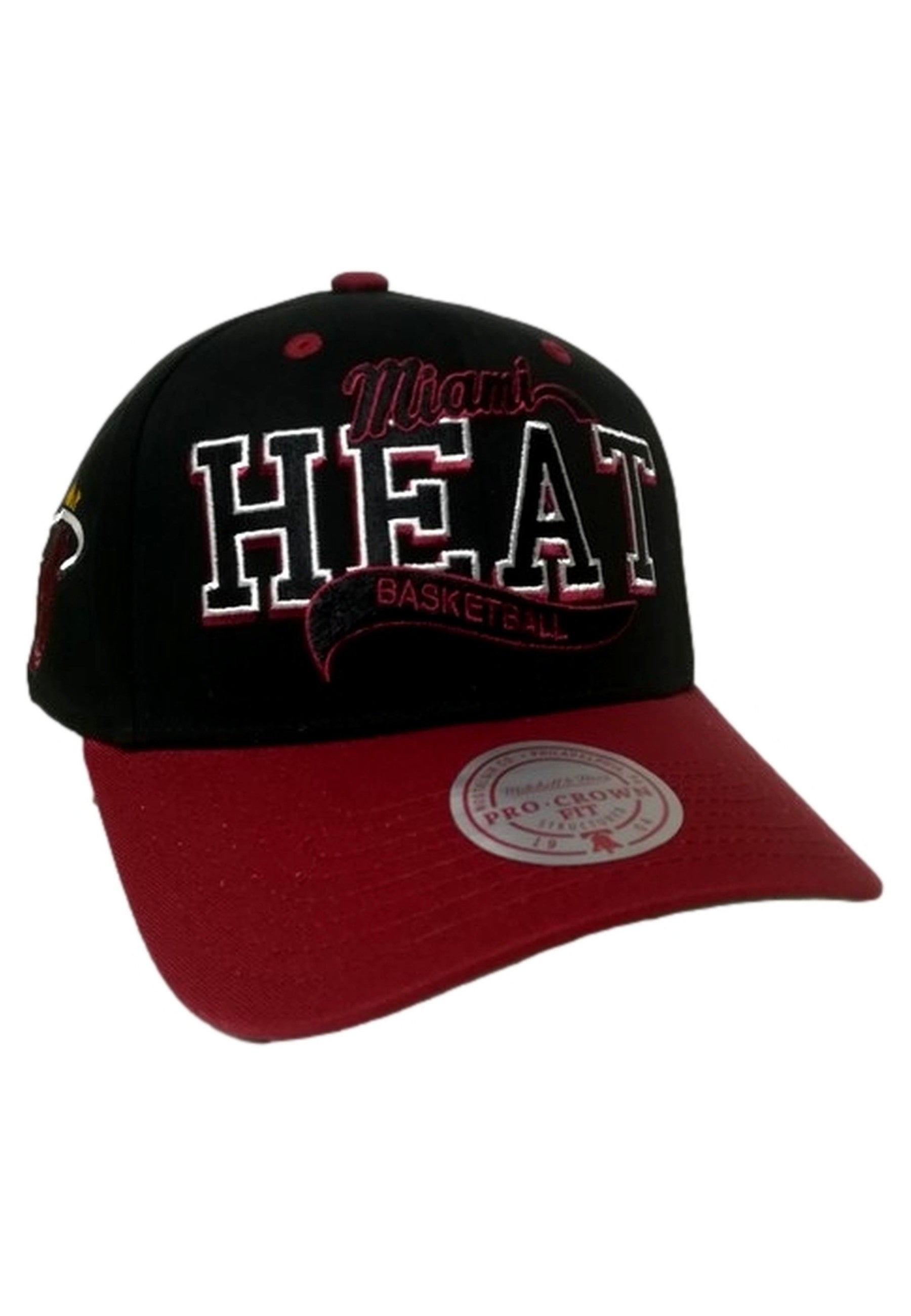 GORRA MITCHELL & NESS NEGRA MIAMI HEAT BLOCKSWEEP FLAT CAP