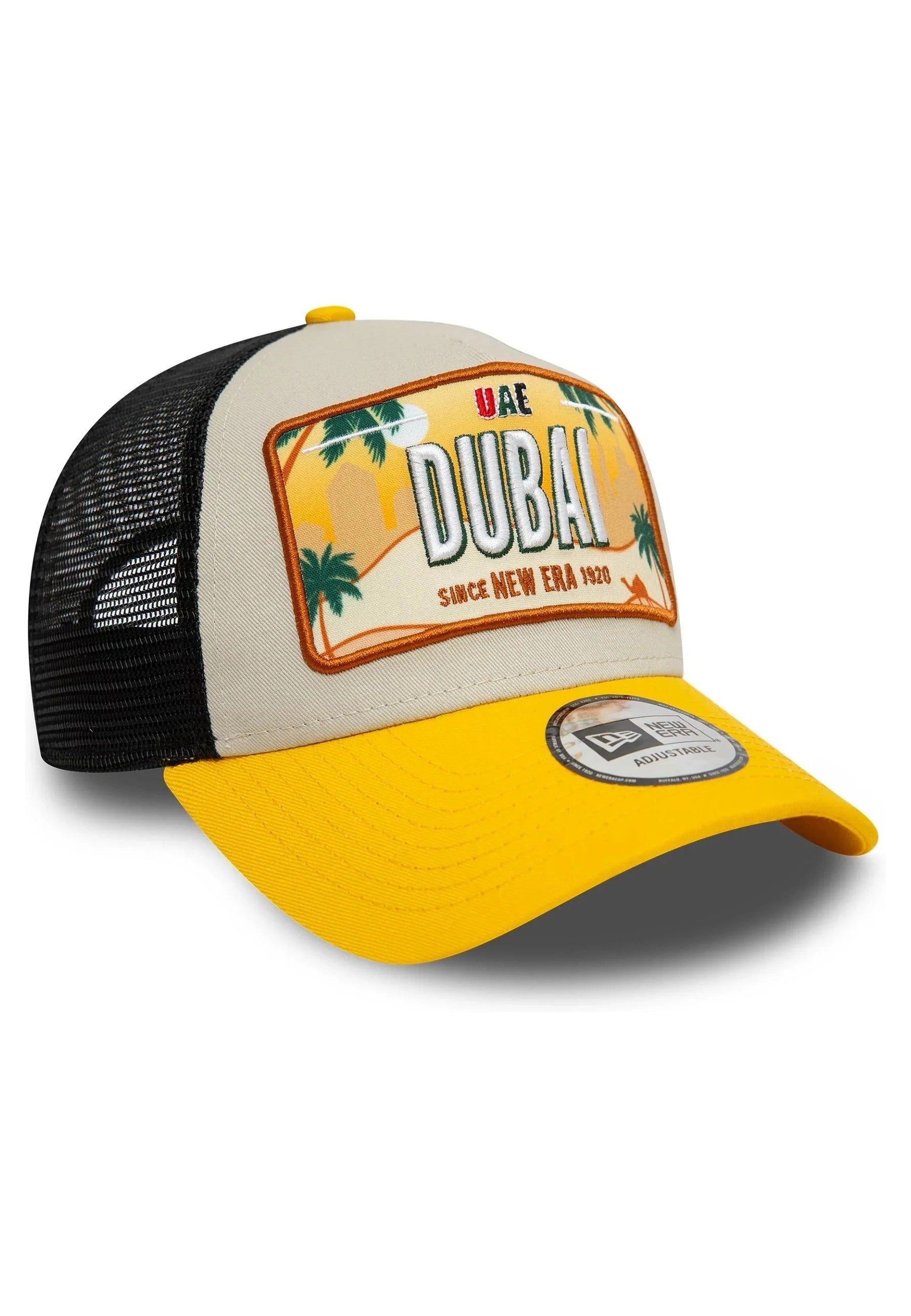 GORRA NEW ERA AMARILLA DUBAI LICENSE PLATE TRUCKER CAP