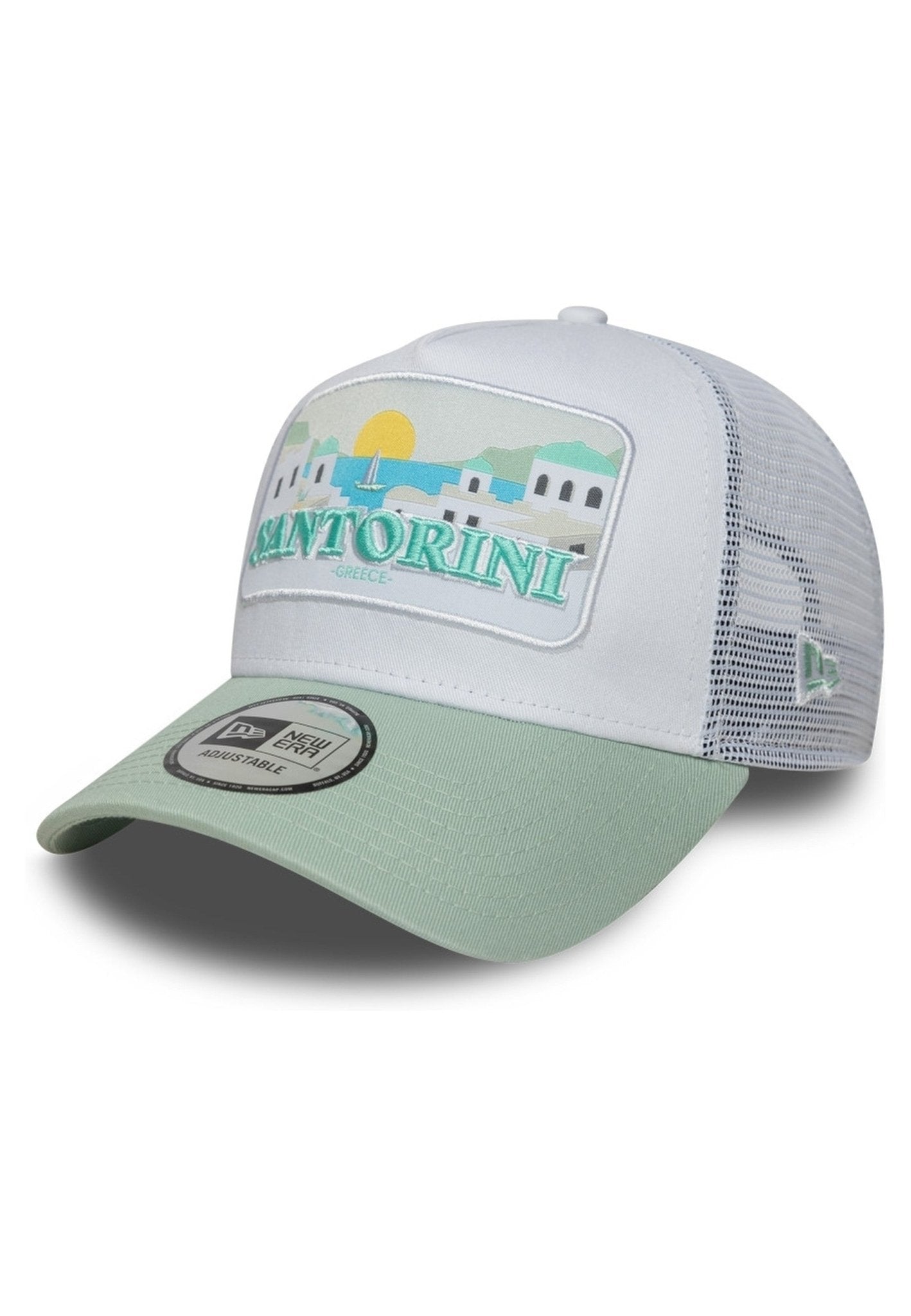 GORRA NEW ERA BLANCA SANTORINI PATCH SUMMER TRUCKER CAP - AREA ZERO