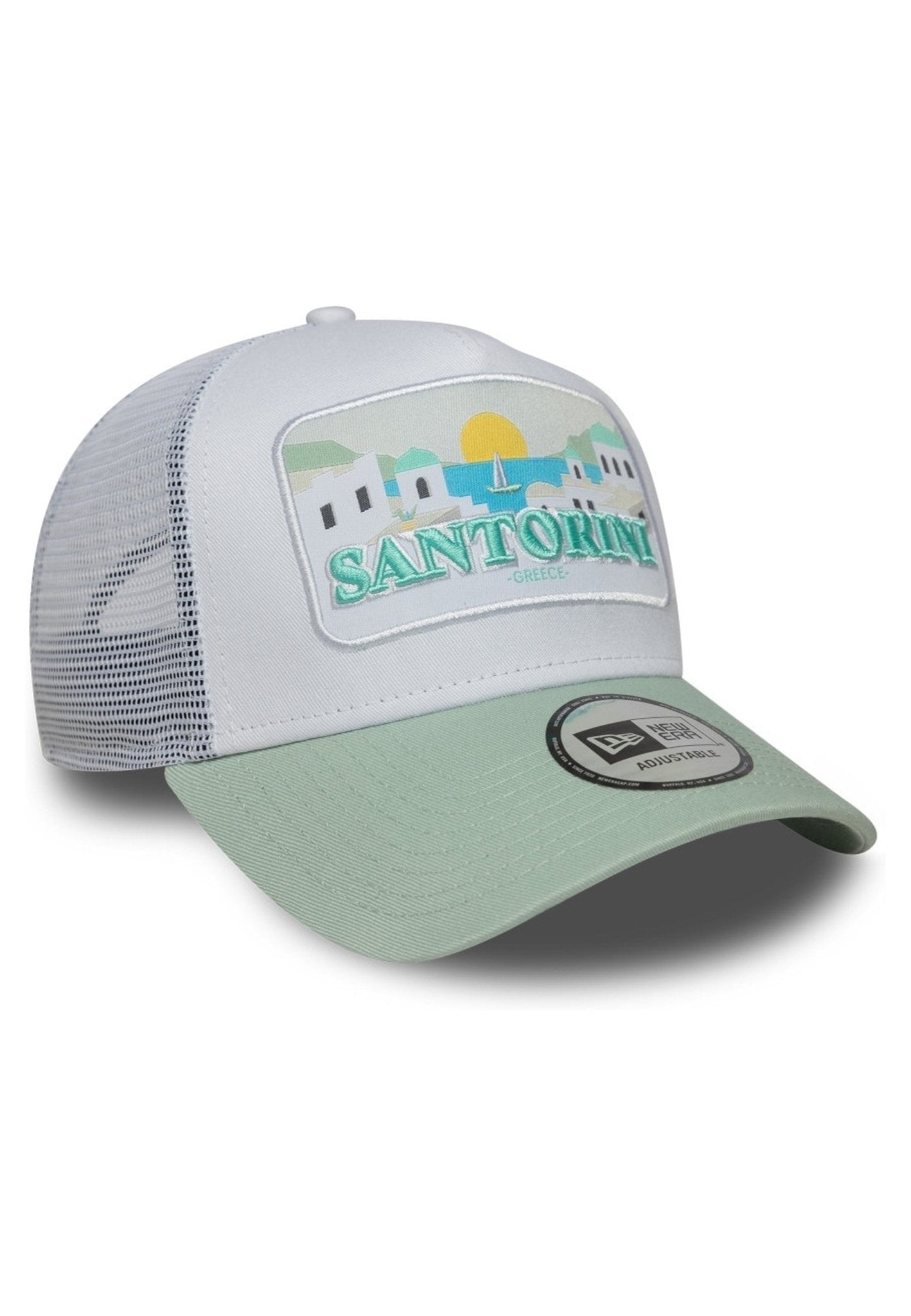 GORRA NEW ERA BLANCA SANTORINI PATCH SUMMER TRUCKER CAP - AREA ZERO