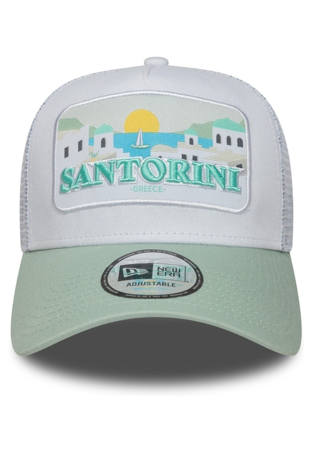 GORRA NEW ERA BLANCA SANTORINI PATCH SUMMER TRUCKER CAP - AREA ZERO