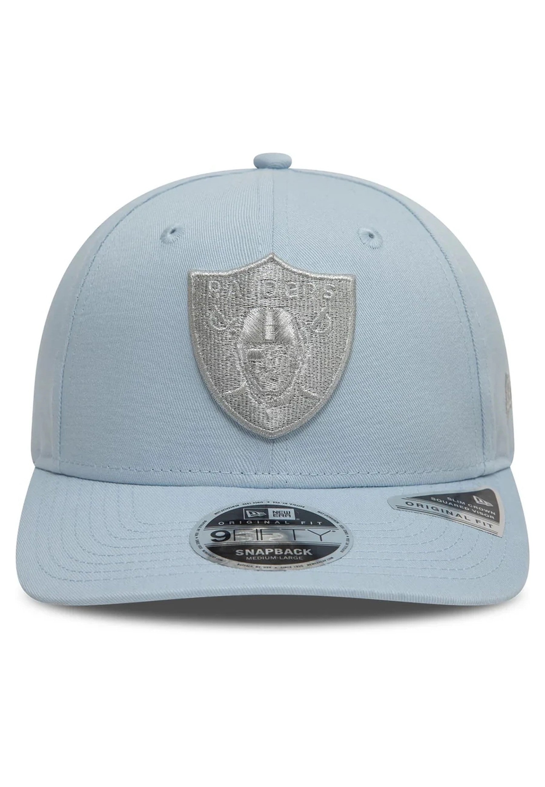 GORRA NEW ERA CELESTE RAIDERS METALLIC 9FIFTY OF LASRAI