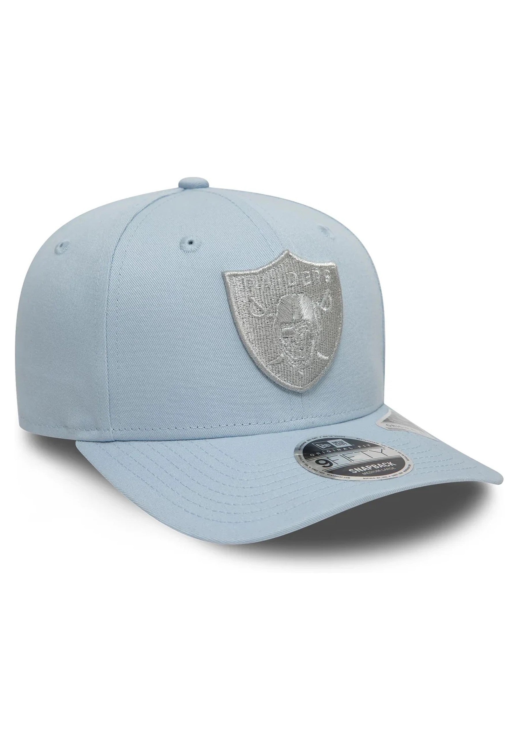 GORRA NEW ERA CELESTE RAIDERS METALLIC 9FIFTY OF LASRAI