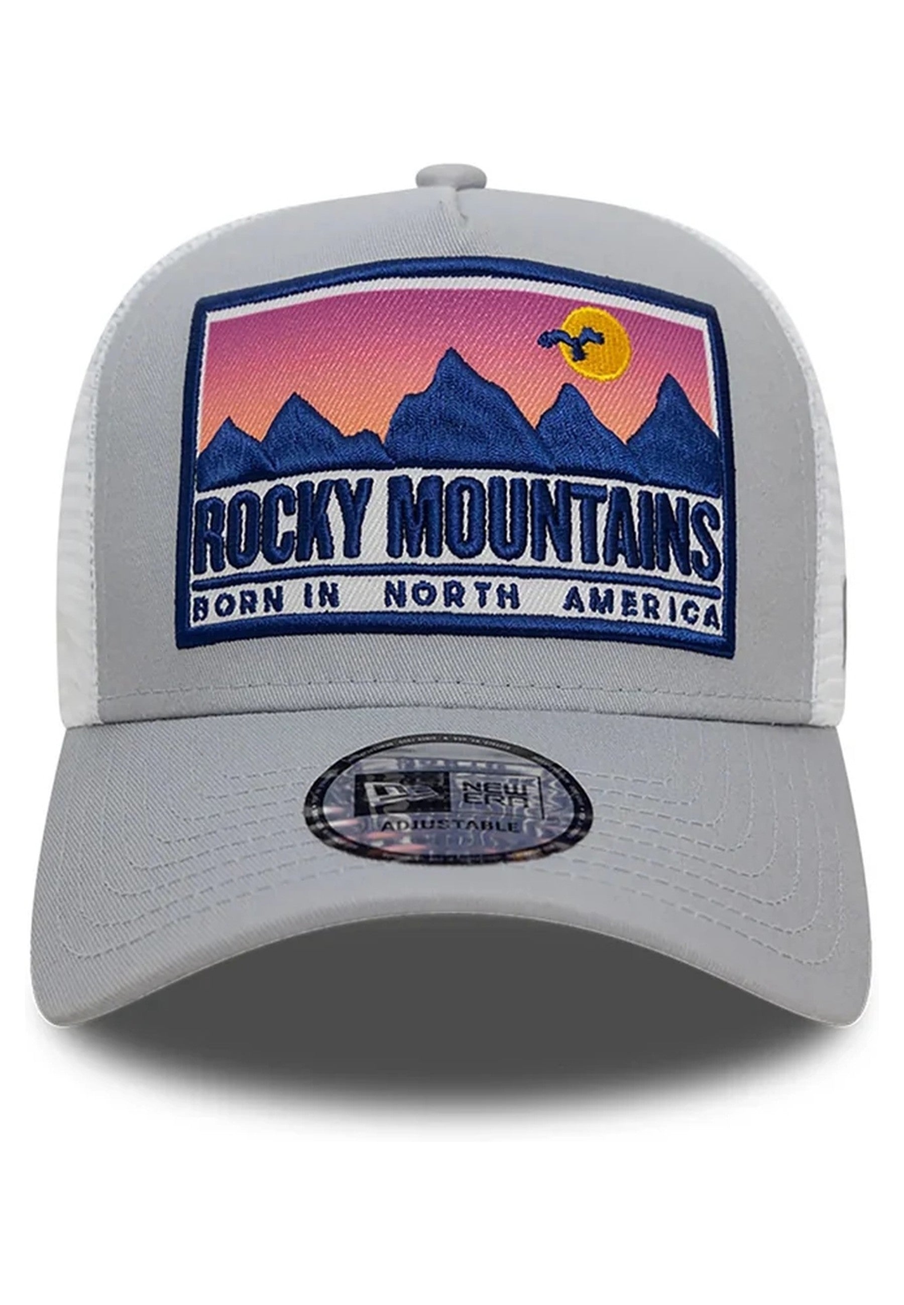 GORRA NEW ERA GRIS ROCKY MOUNTAINS LOCATION PATCH TRUCKER CAP