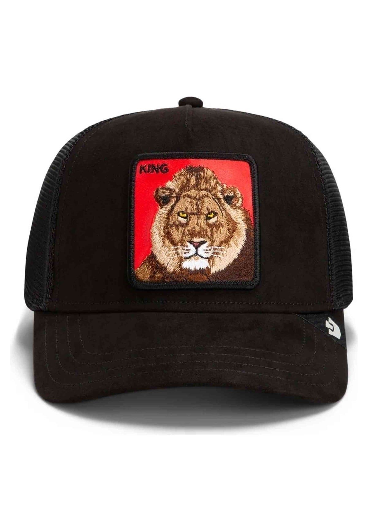 GORRA GOORIN BROS NEGRA LEON SUEDE LEONE ROSSO TRUCKER CAP