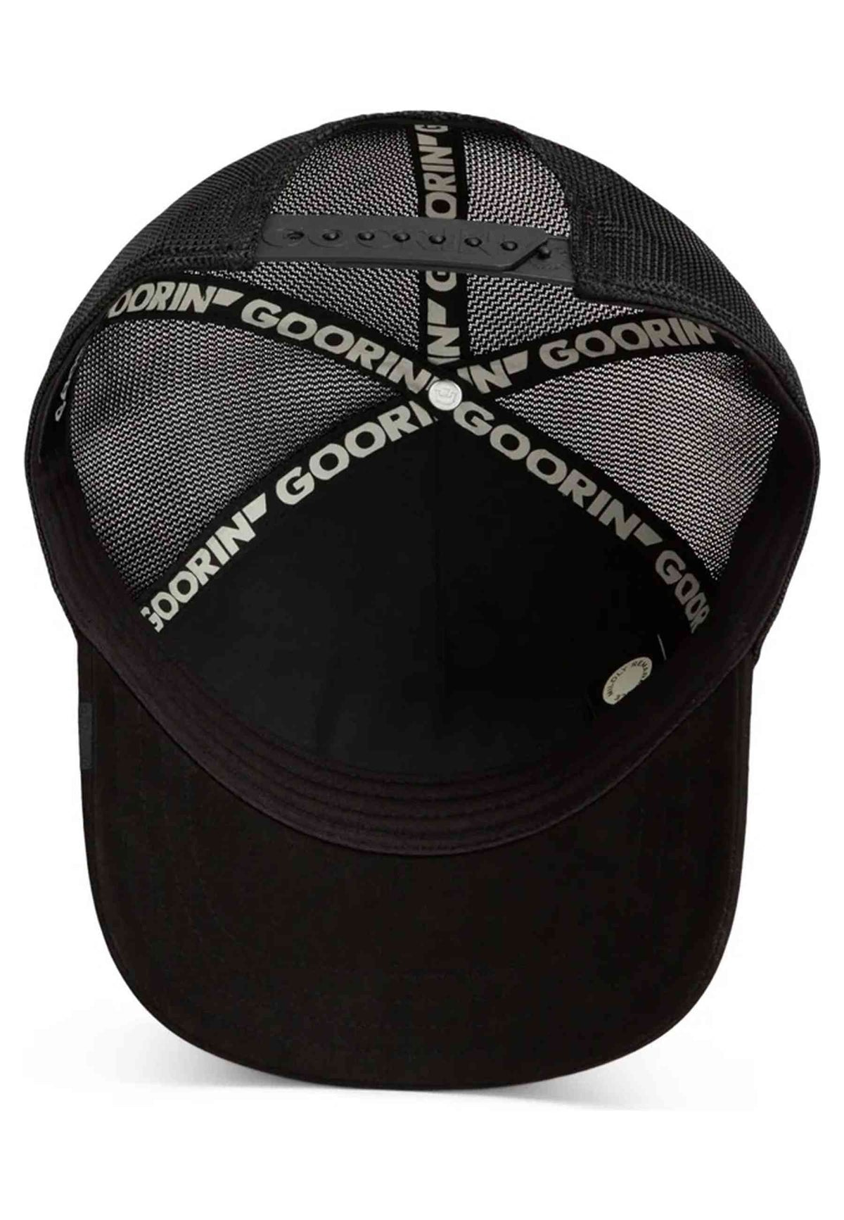 GORRA GOORIN BROS NEGRA LEON SUEDE LEONE ROSSO TRUCKER CAP