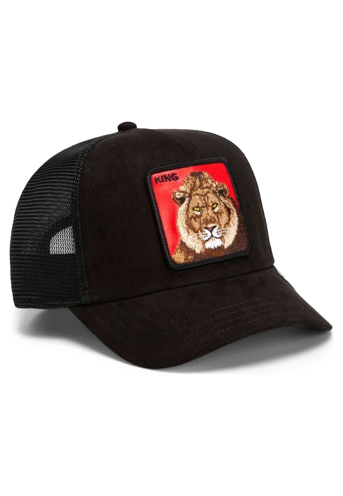GORRA GOORIN BROS NEGRA LEON SUEDE LEONE ROSSO TRUCKER CAP