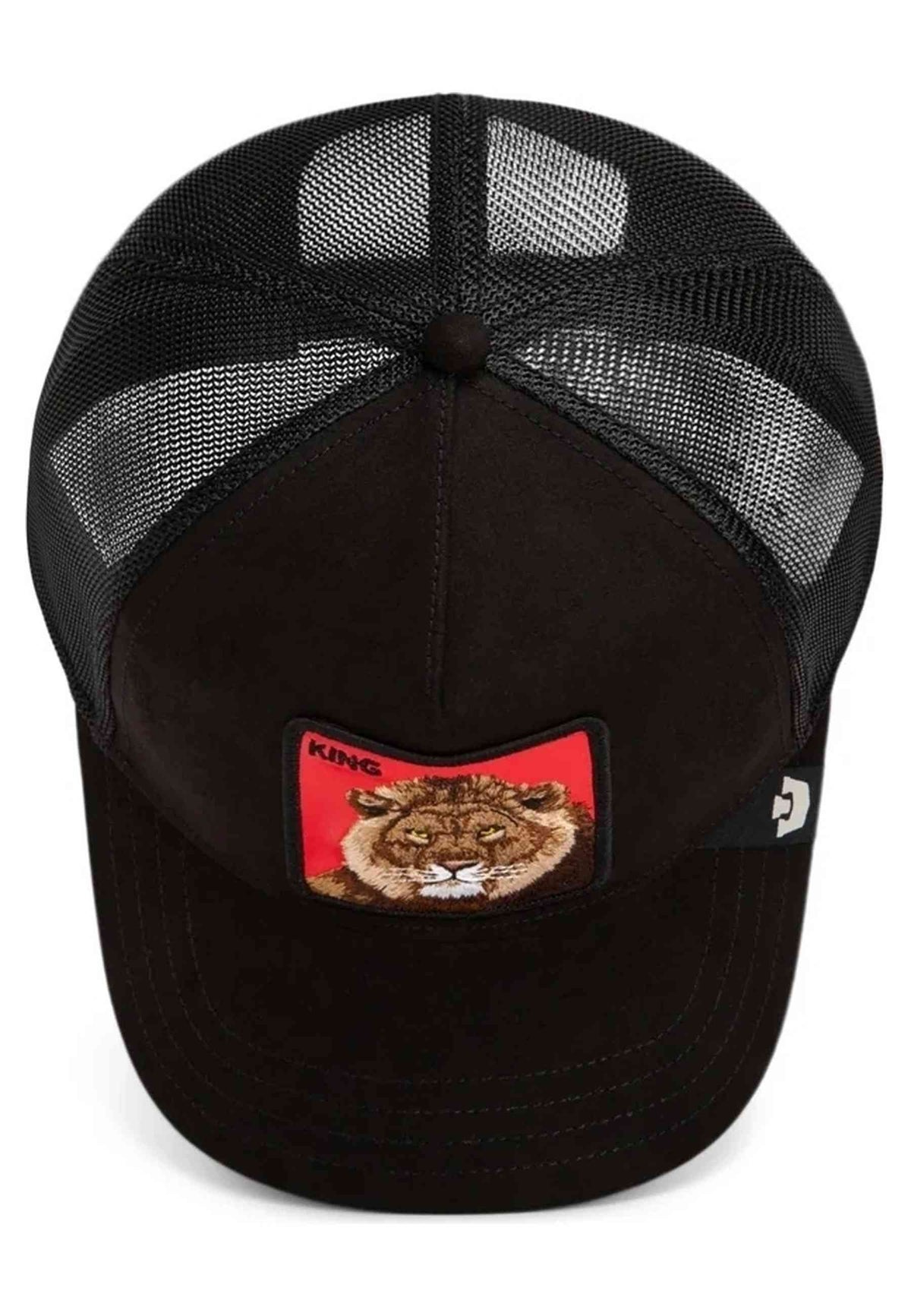 GORRA GOORIN BROS NEGRA LEON SUEDE LEONE ROSSO TRUCKER CAP