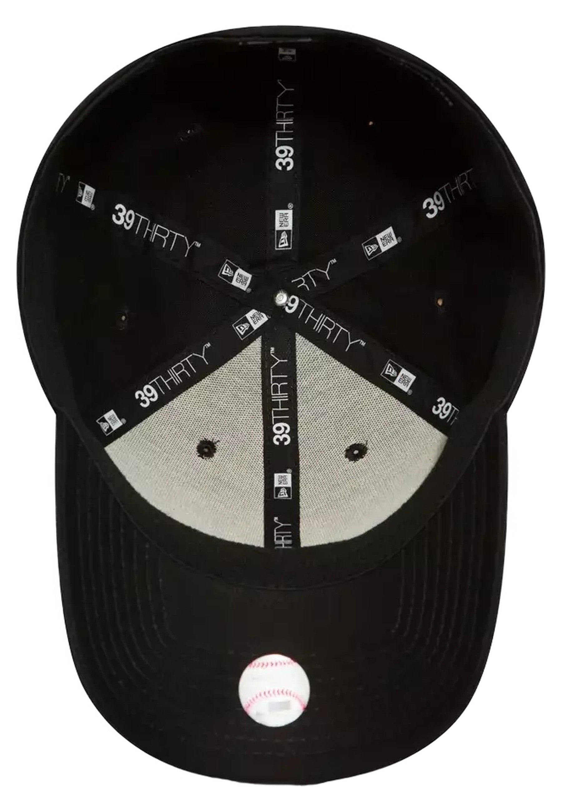 GORRA NEW ERA NEGRA LOGO NY BLANCO BORDADO FRENTE VISERA CURVA