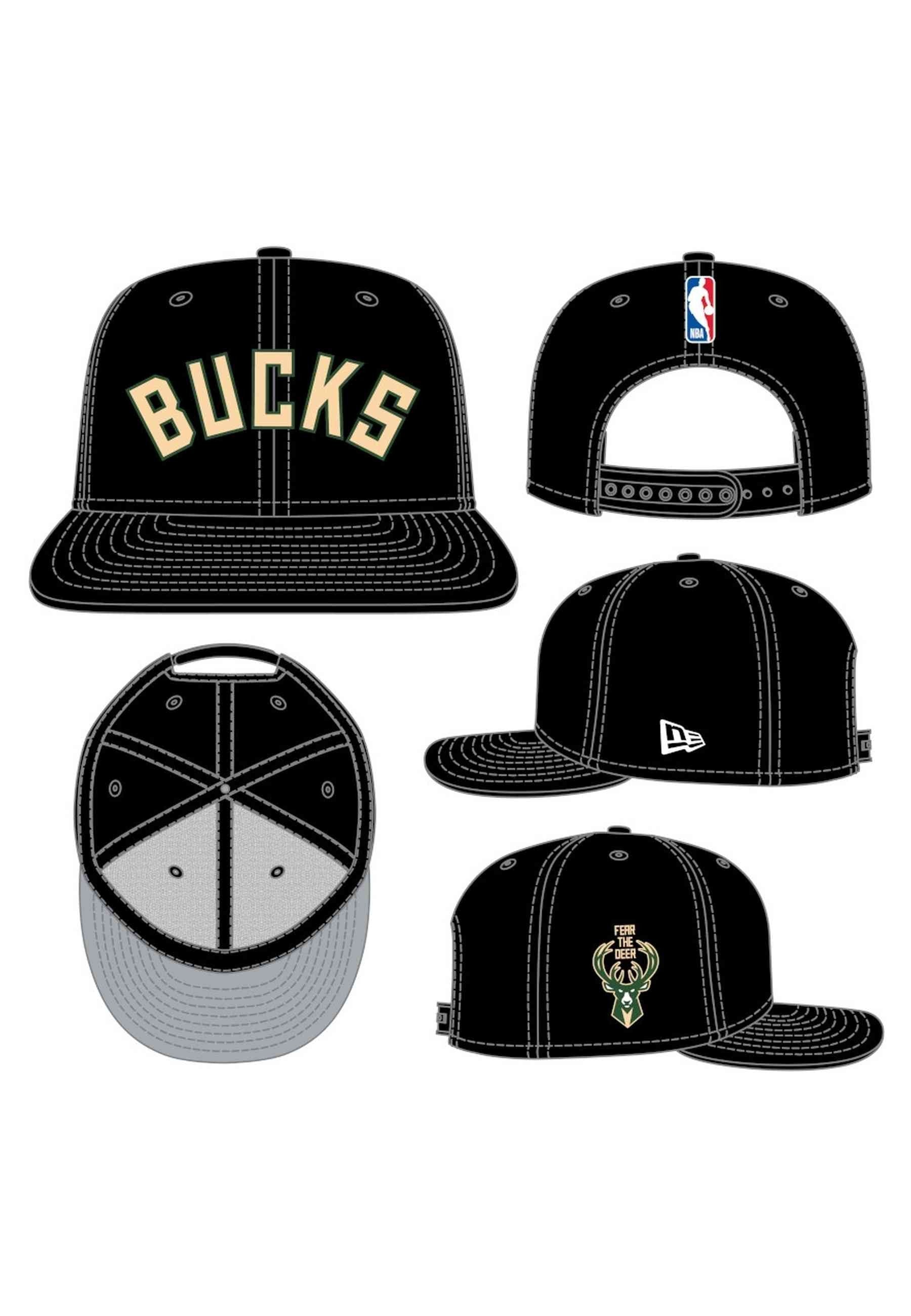 GORRA NEW ERA NEGRA MILWAWKEE BUCKS 950 NBASTMNT MKILBUC