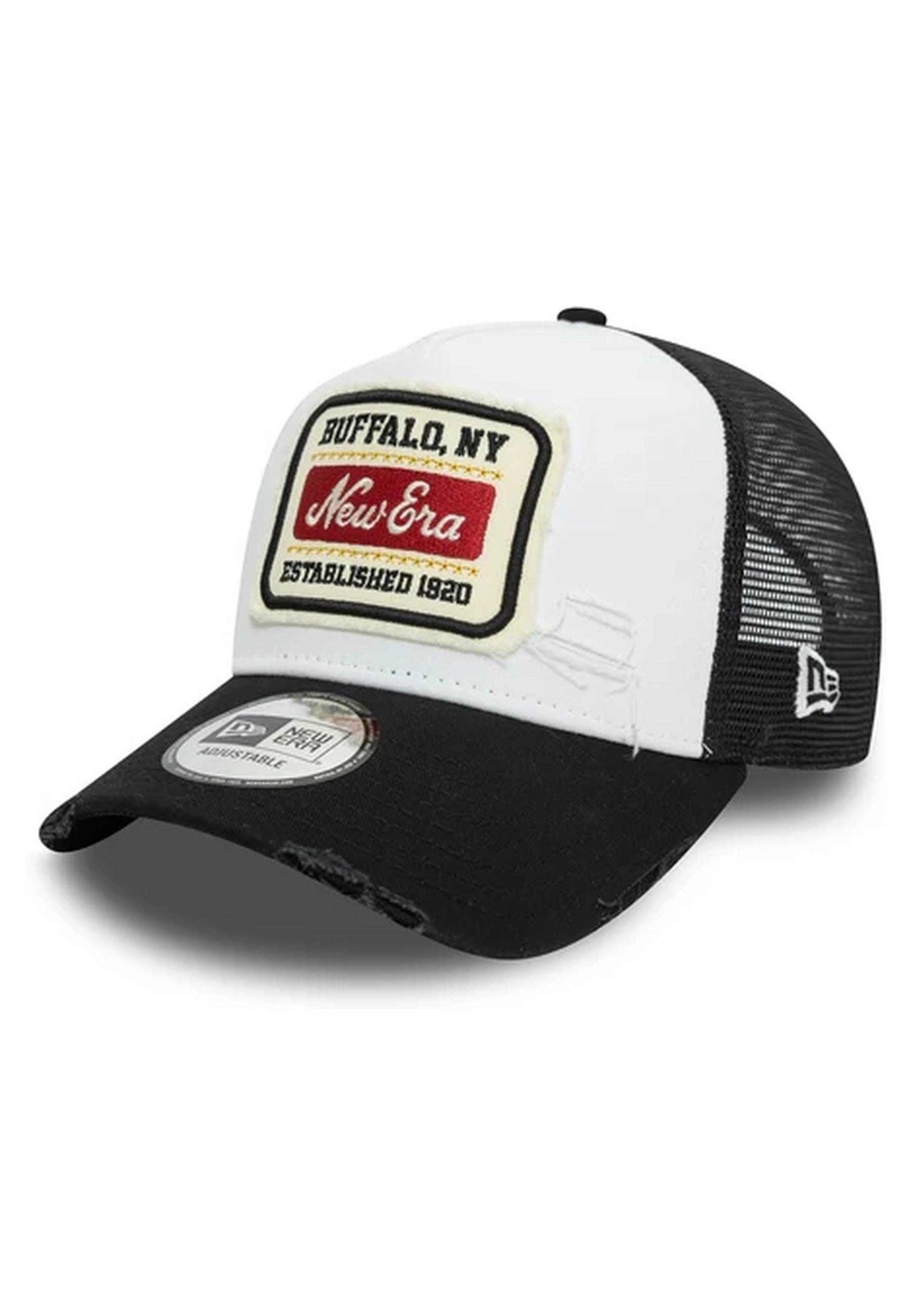 GORRA NEW ERA NEGRA NE PATCH DISTRESS TRUCKER NEWERA