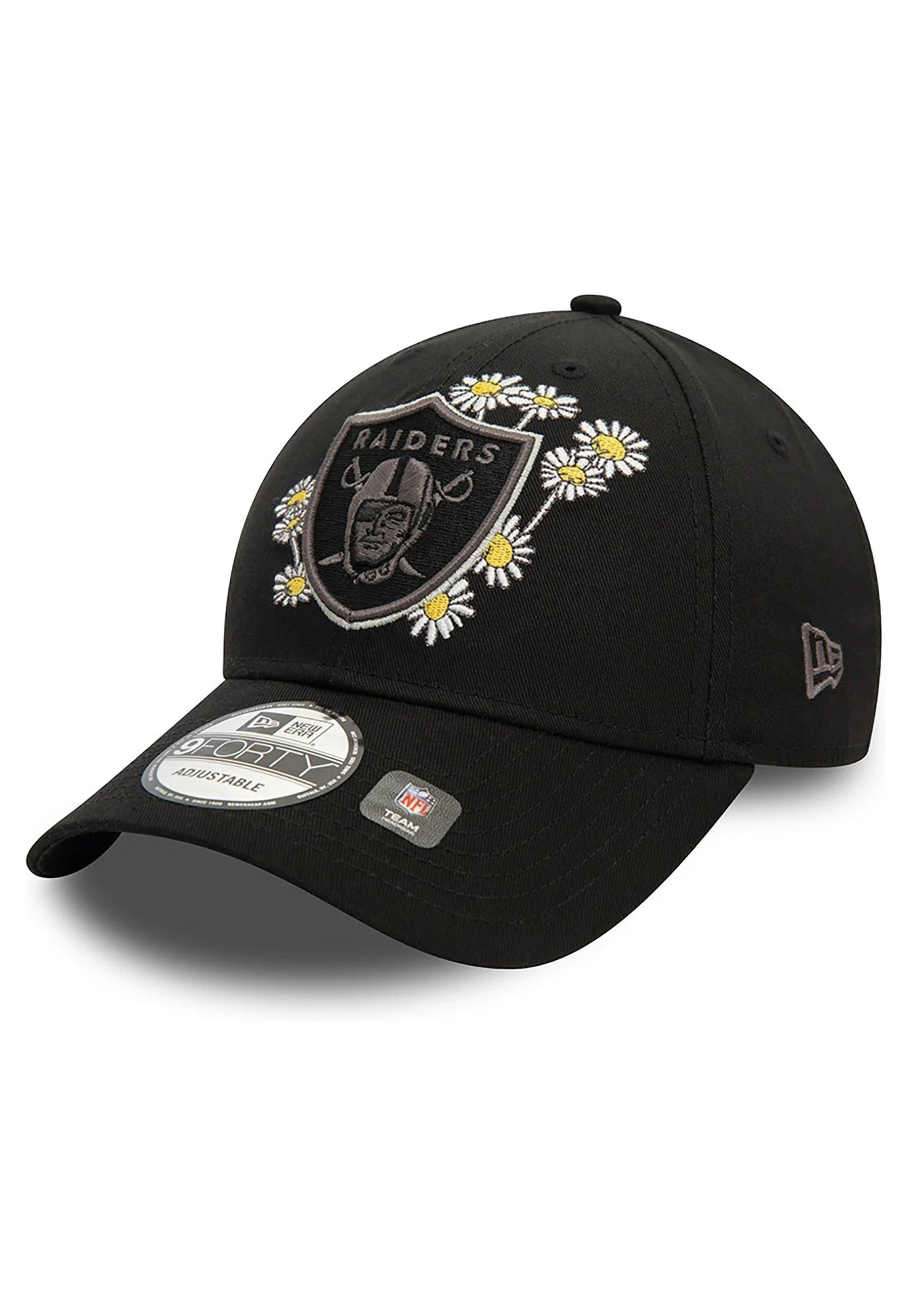 GORRA NEW ERA NEGRA RAIDERS FLOWER ICON 9FORTY LASRAI